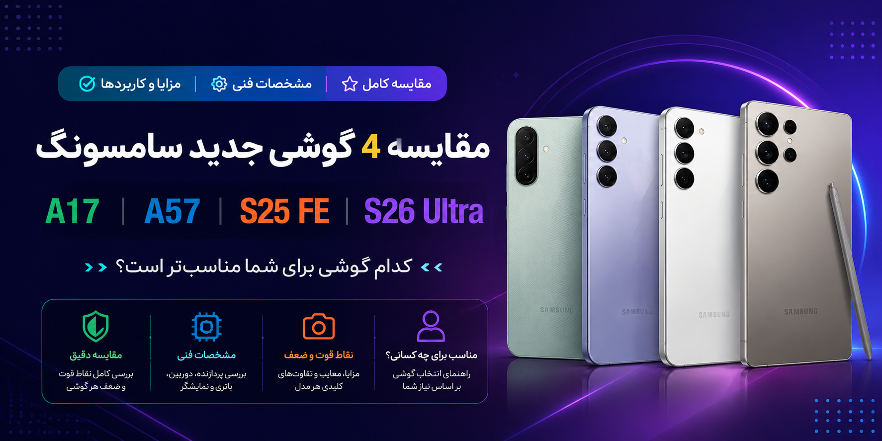 معرفی و بررسی گوشی‌های پرچمدار 2026 سامسونگ