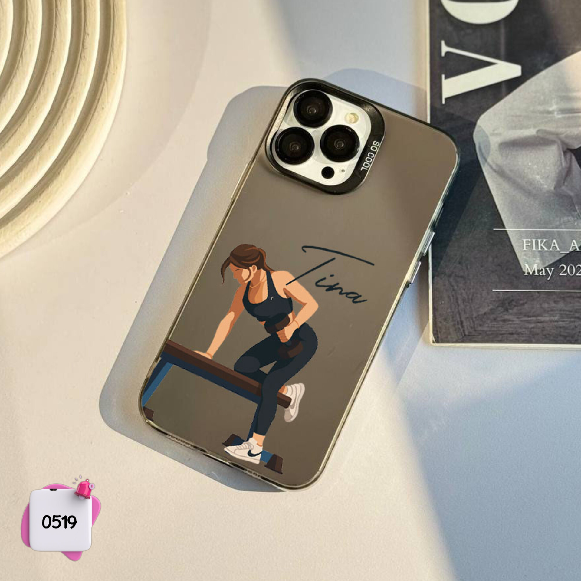 قاب گوشی سفارشی دختر ورزشکار (با اسم دلخواه) سوکول Socool کد 0519 / آیفون سامسونگ شیائومی