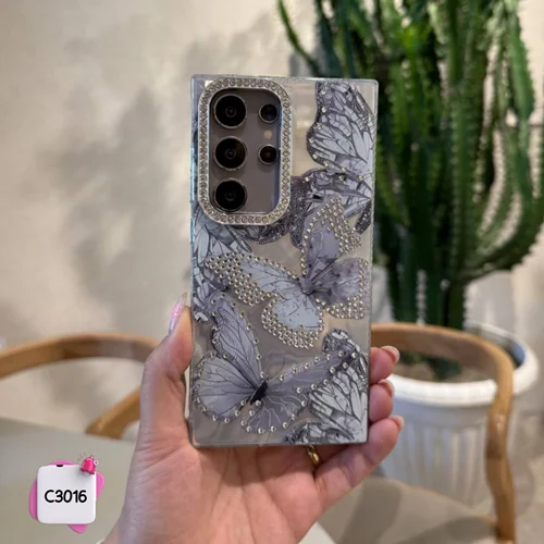 قاب گوشی پروانه طوسی کد C3016 / سامسونگ شیائومی