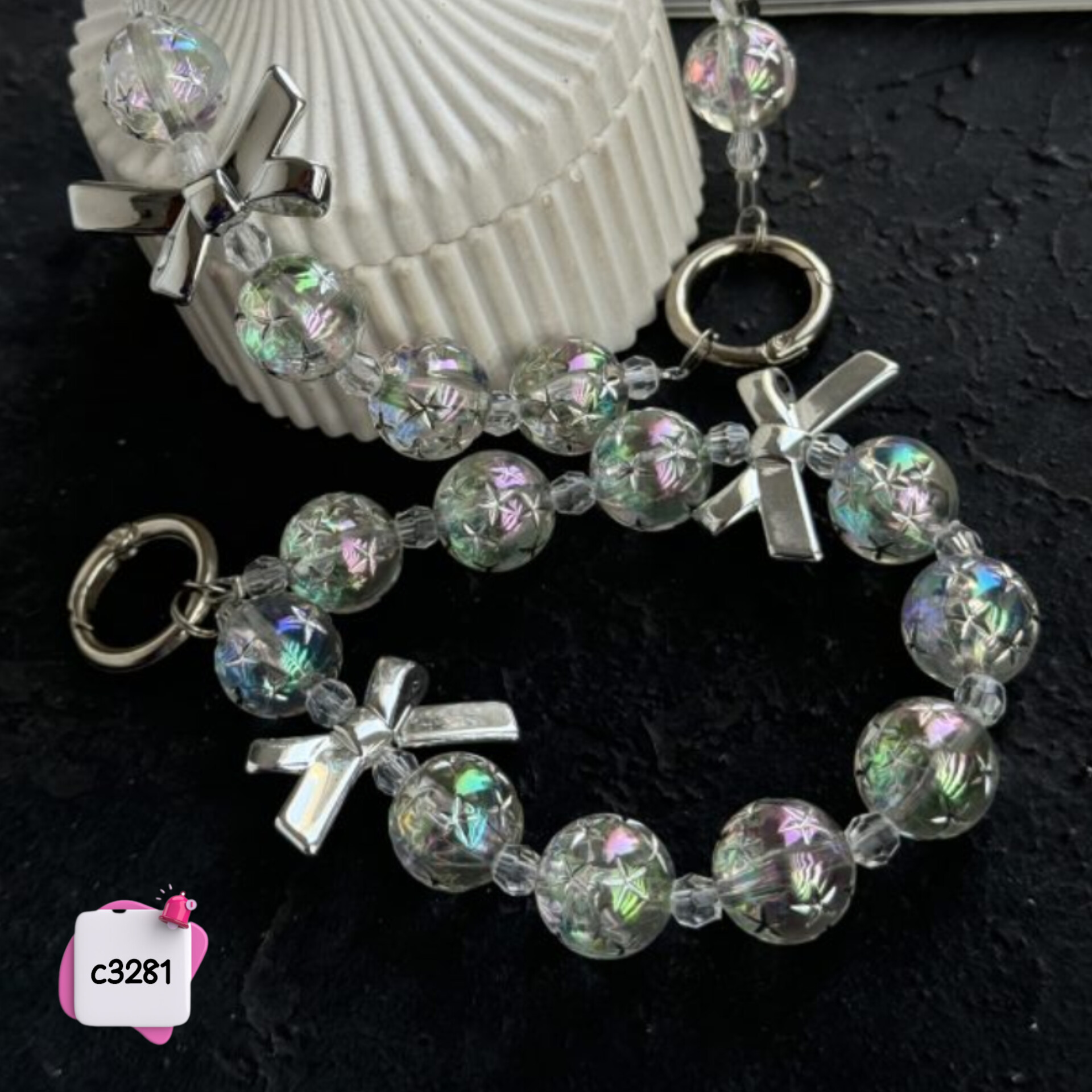 آویز گوشی پاپیون کهکشان c3281