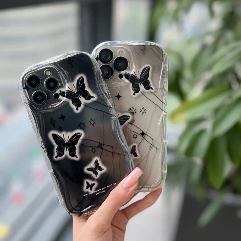 قاب آیفون پروانه و صلیب نیمه شفاف