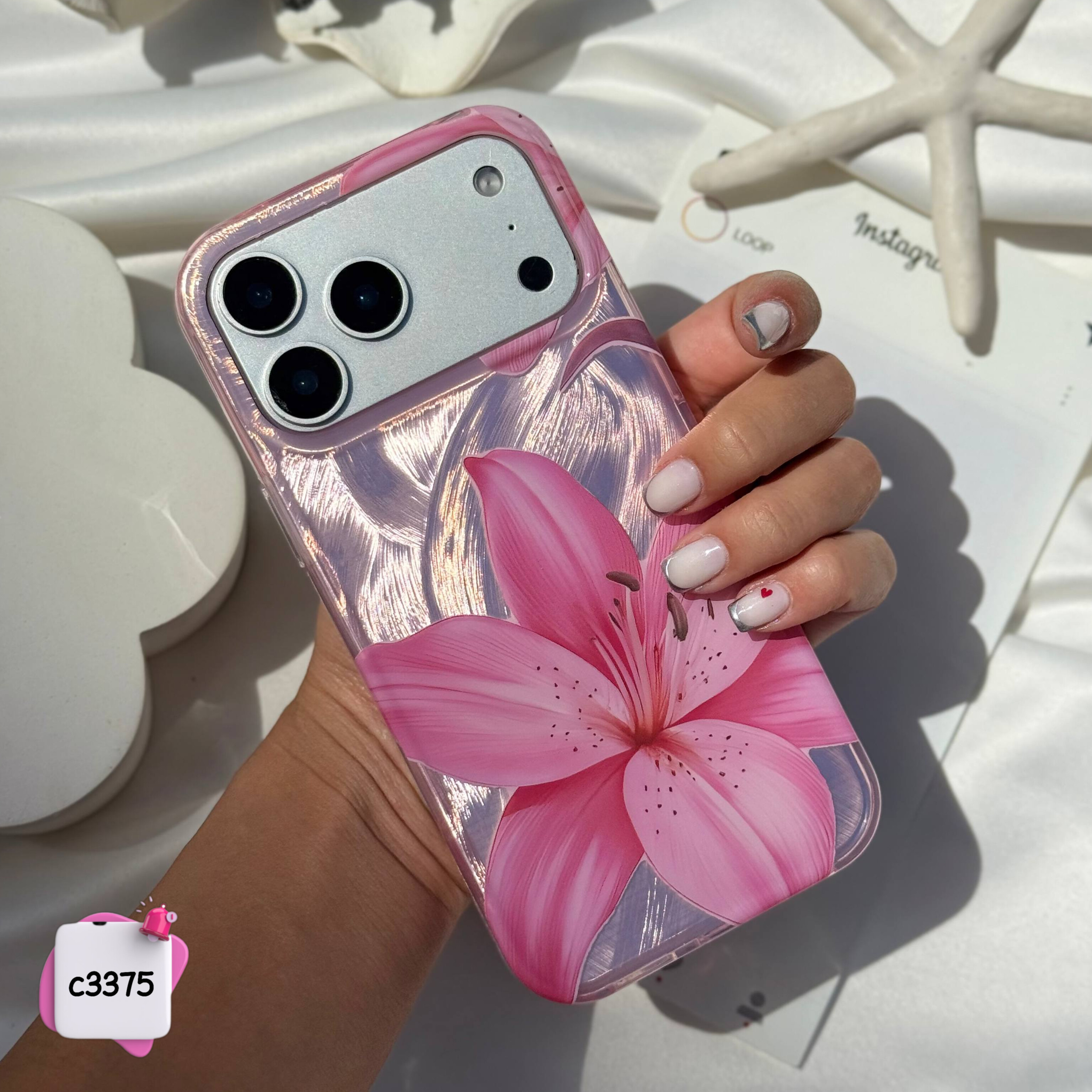 قاب گوشی لیلیوم براش صورتی کد c3375 / ایفون