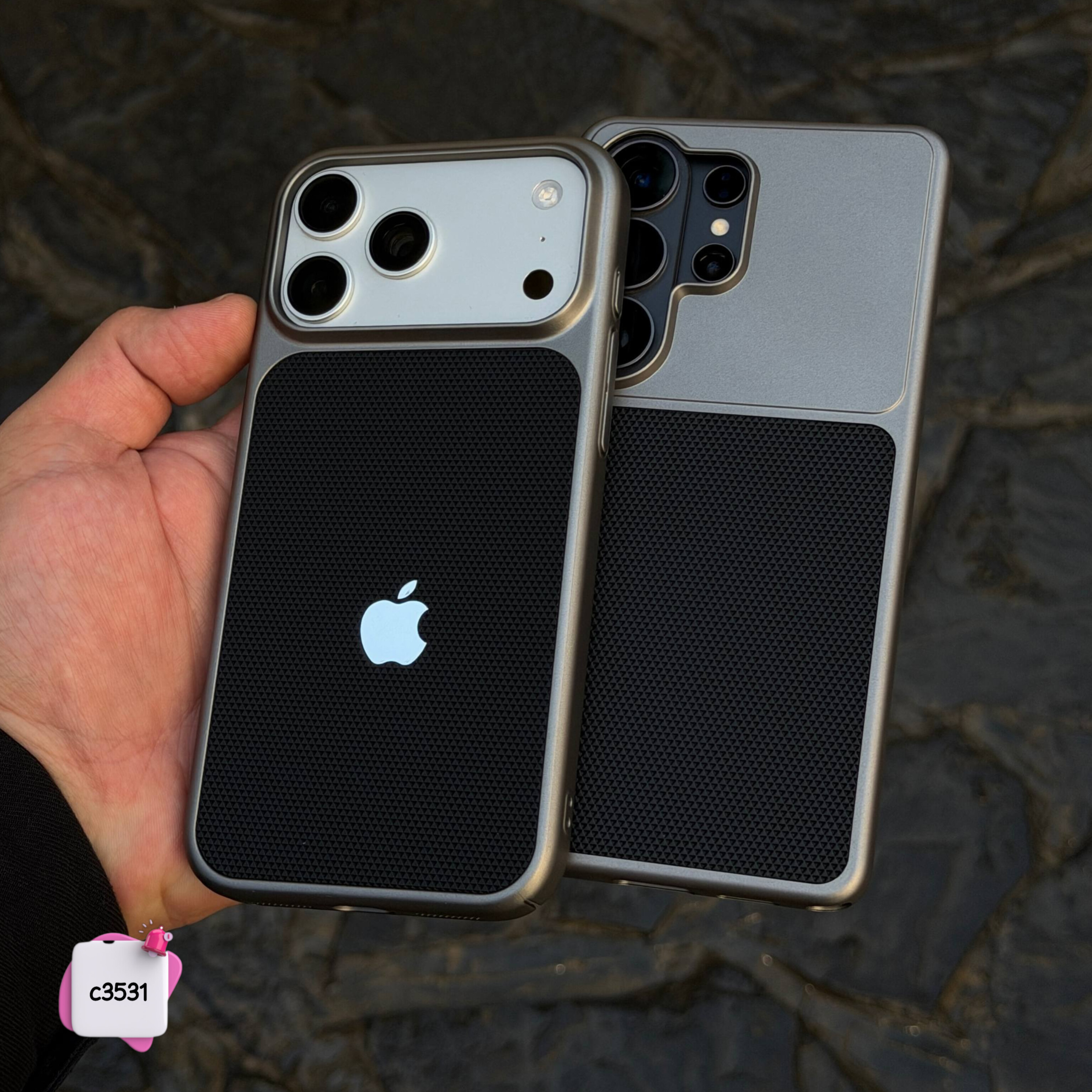 قاب گوشی چرمی اسلیم تکسچر Leather Slim Texture Case کد c3531 / ایفون سامسونگ
