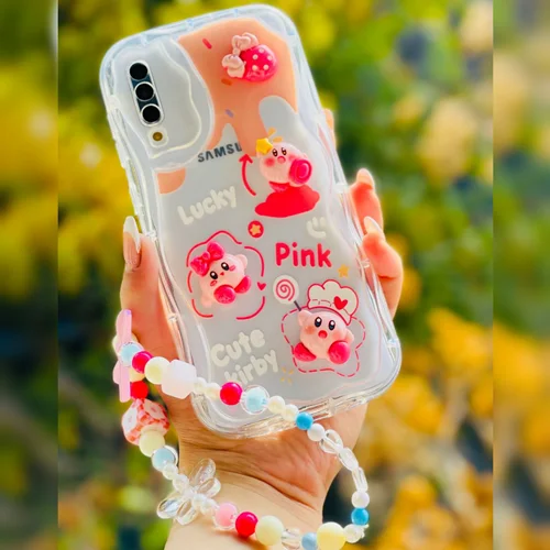 قاب عروسکی cute pink شفاف سامسونگ شیائومی