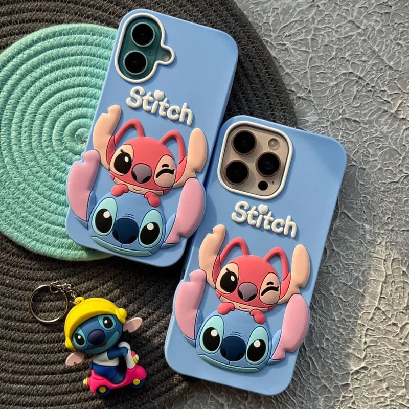 قاب گوشی سیلیکونی کاپل استیچ کیوت / آیفون