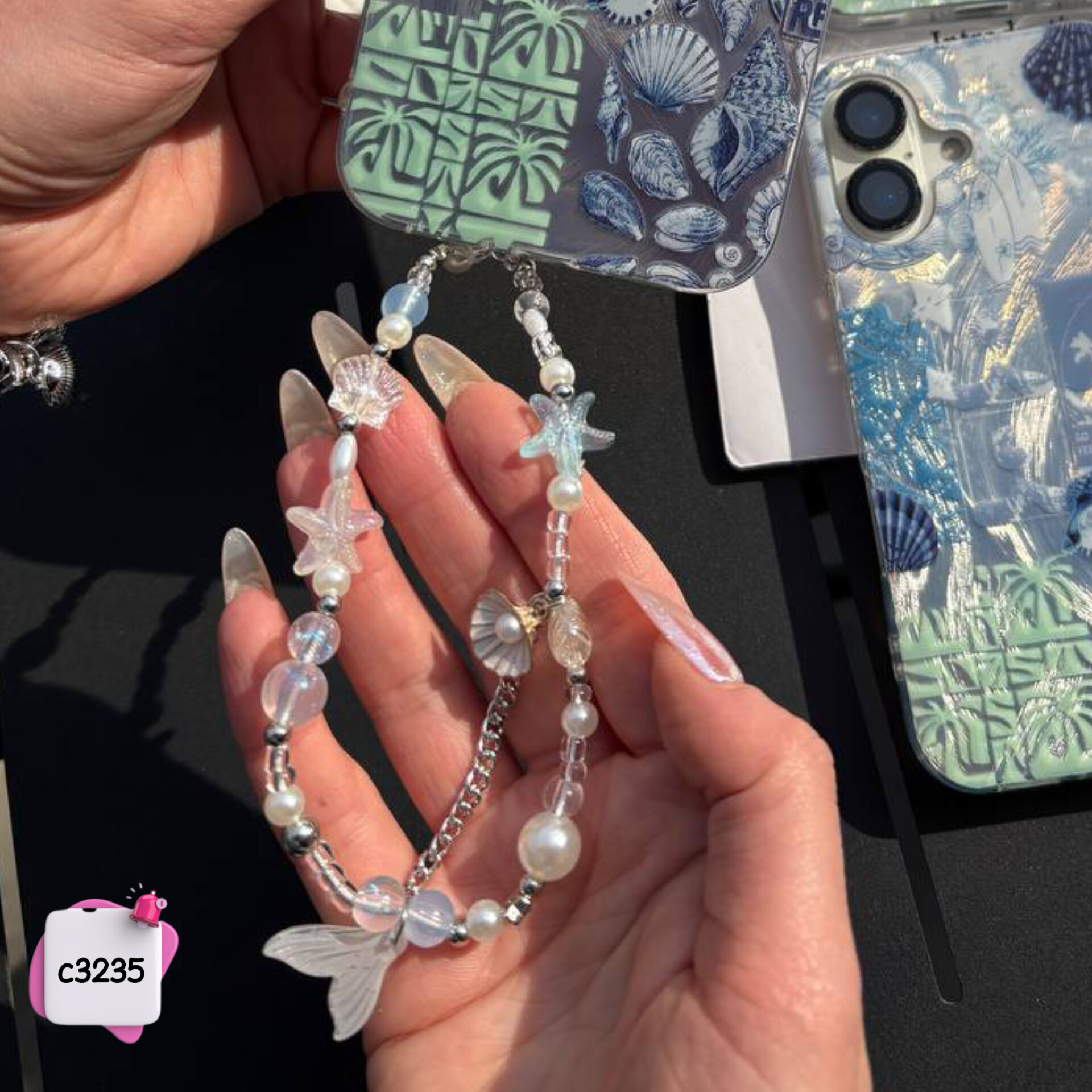 آویز گوشی طرح ساحل c3235