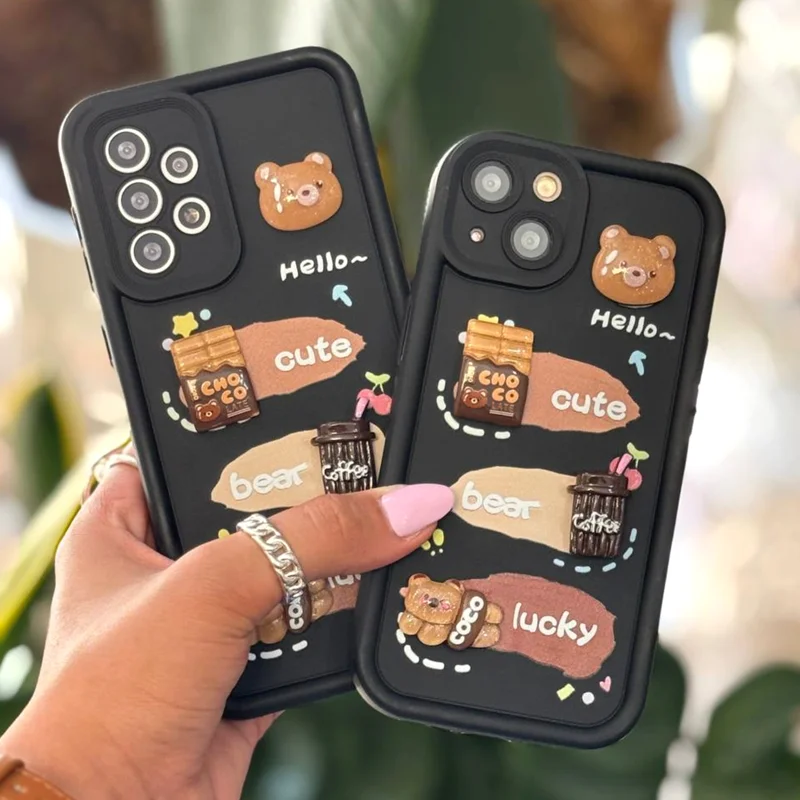 قاب گوشی سولید خرس شکلاتی /آیفون سامسونگ شیائومی