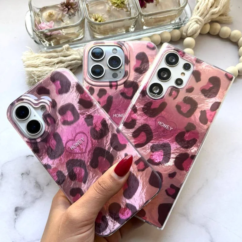 قاب گوشی پلنگی صورتی هانی HONEY / آیفون سامسونگ شیائومی