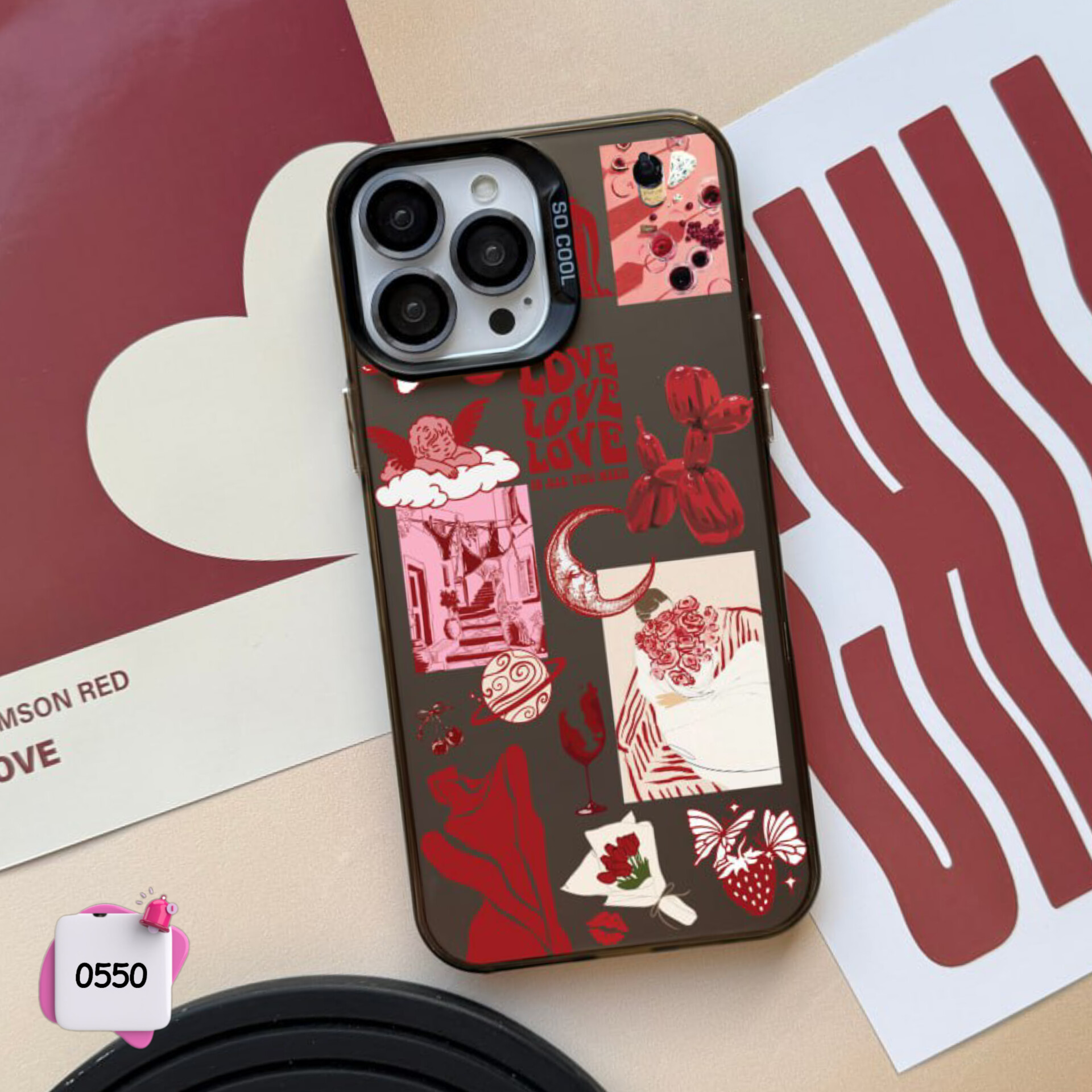 قاب گوشی سفارشی وایب قرمز عاشقانه سوکول Socool کد 0550 / آیفون سامسونگ شیائومی