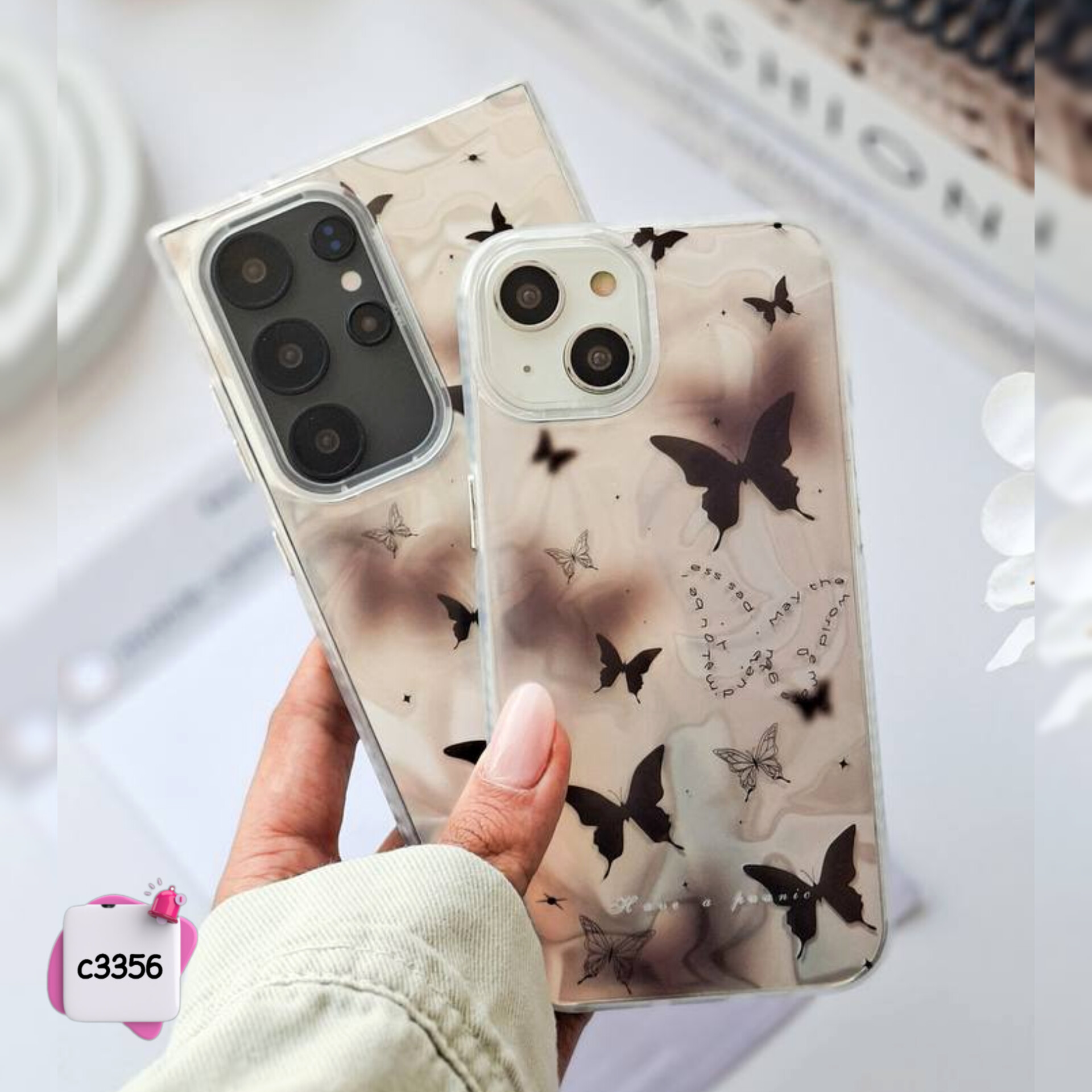 قاب گوشی پروانه ابر و باد کد c3356 / ایفون سامسونگ شیائومی