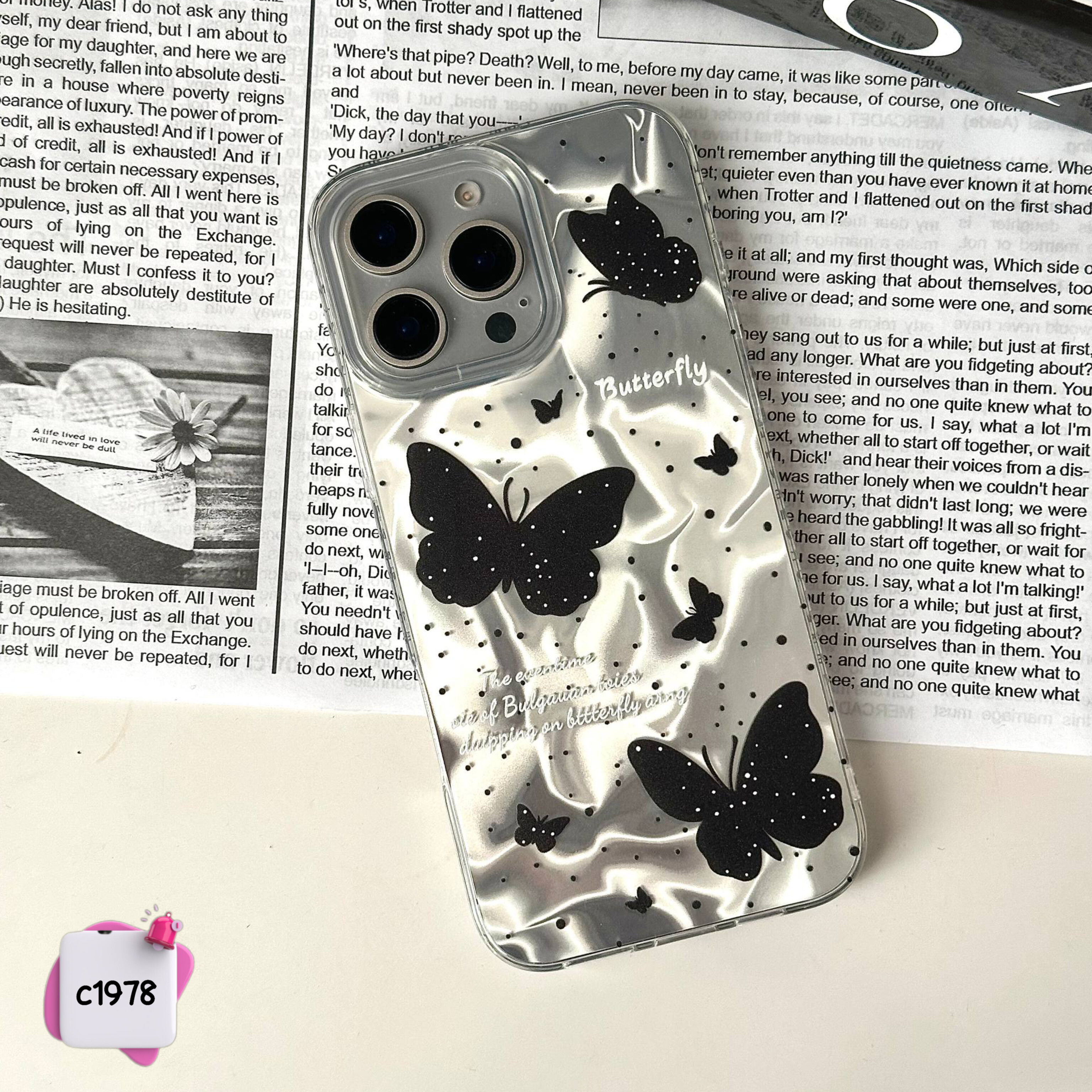 قاب گوشی پروانه مشکی C1978 / آیفون