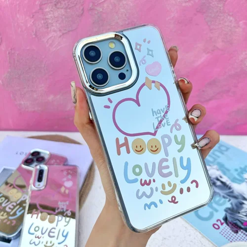 قاب آیینه ای lovely لنز فلزی / آیفون سامسونگ شیائومی