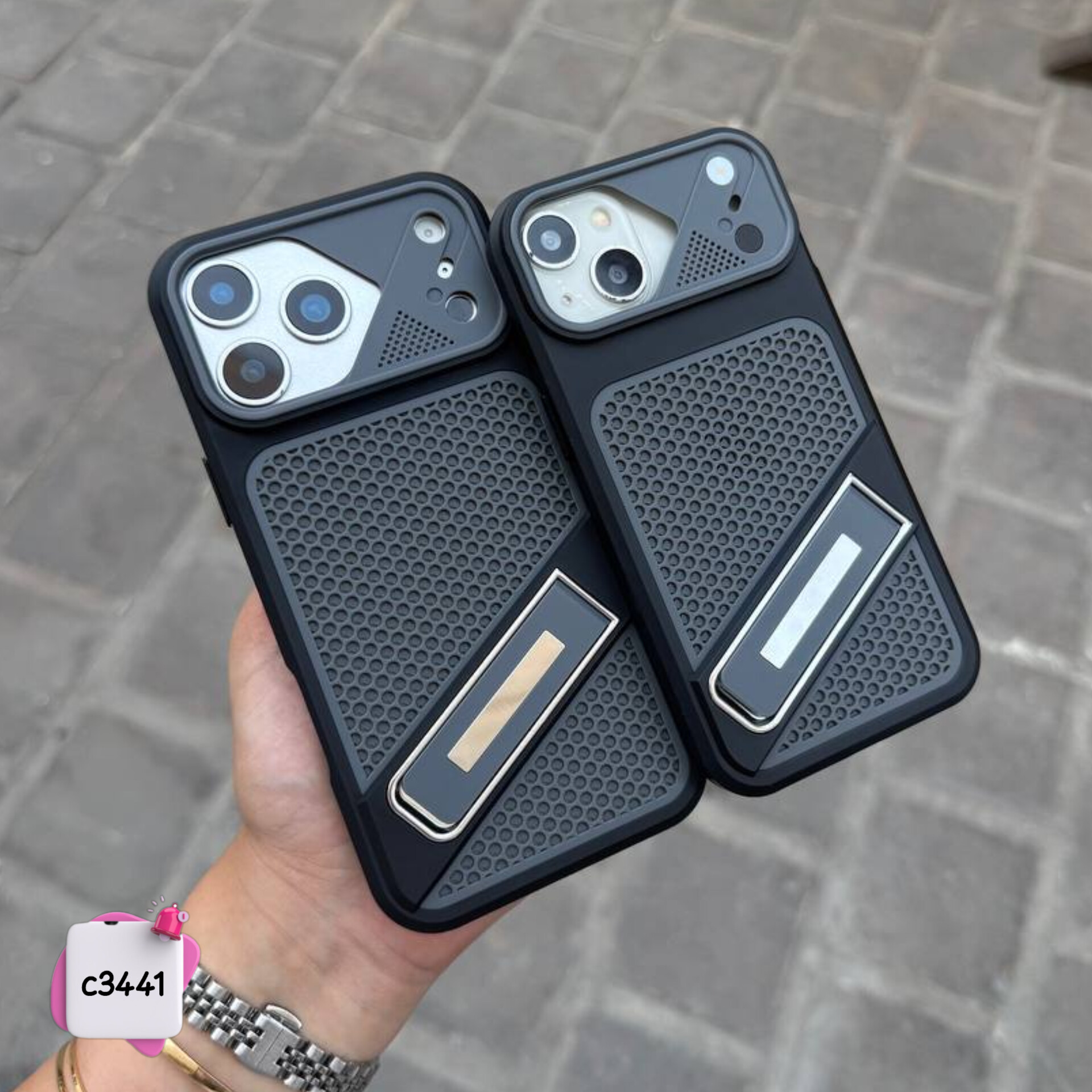 قاب گوشی فانتوم سوزنی استندشو کد c3441 / ایفون