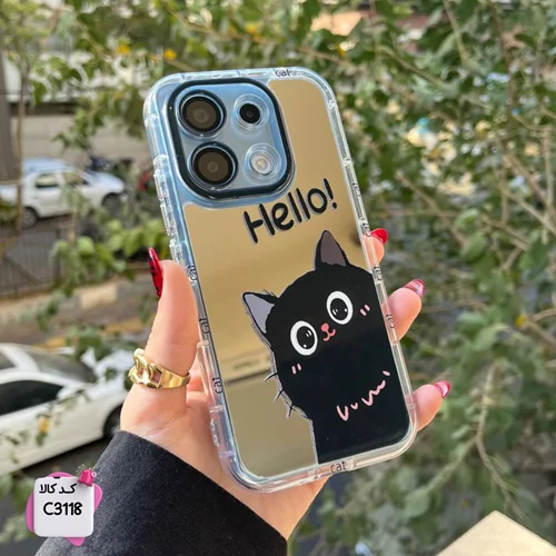 قاب گوشی گربه آیینه ای Cat کد C3118 / آیفون سامسونگ شیائومی