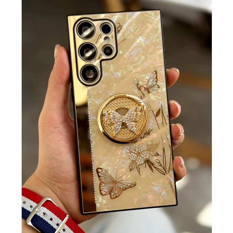 قاب پروانه نگین دار استندشو / آیفون سامسونگ
