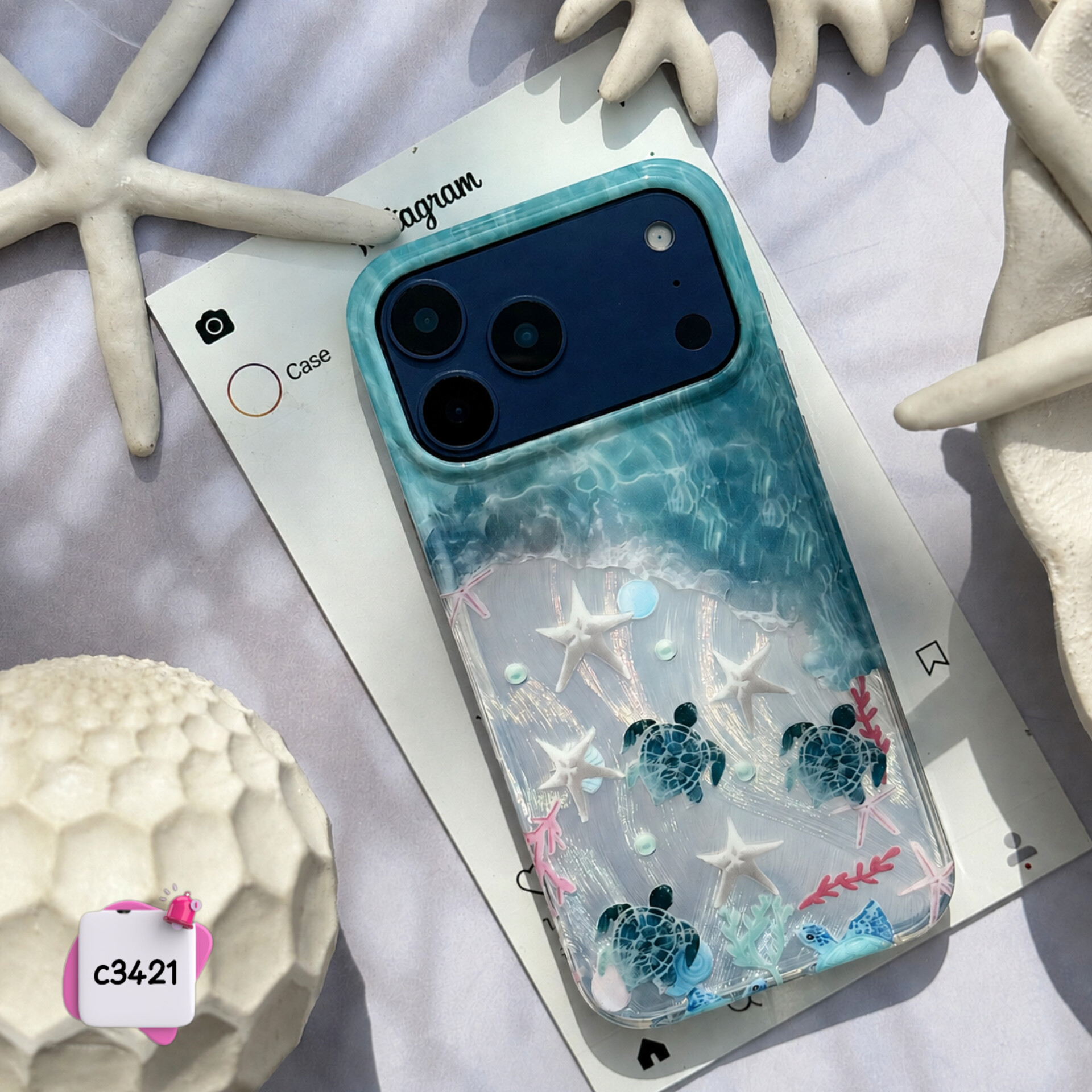 قاب گوشی لاک پشت ساحل کد c3421 / ایفون