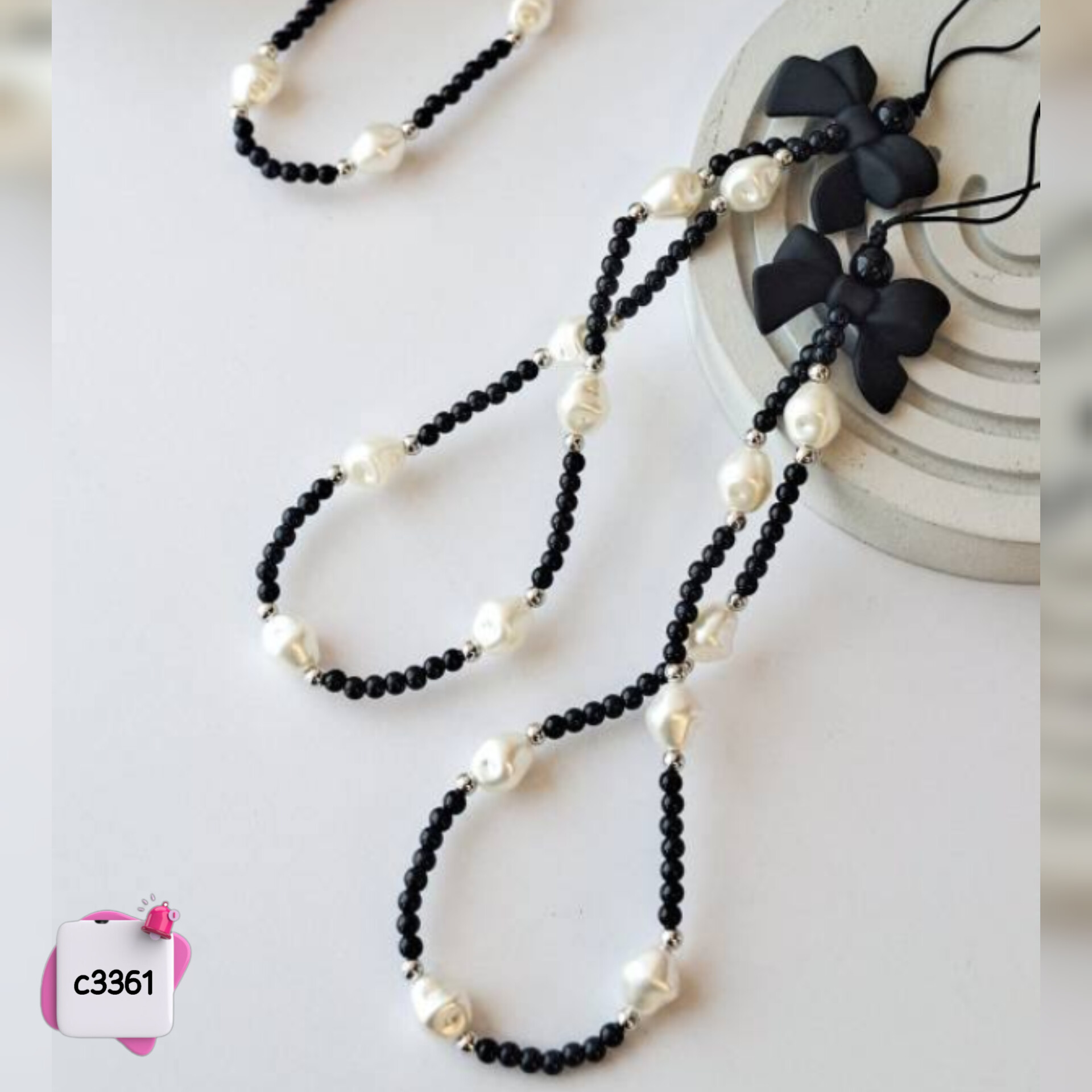 بند و آویز گوشی پاپیون درشت کد c3361