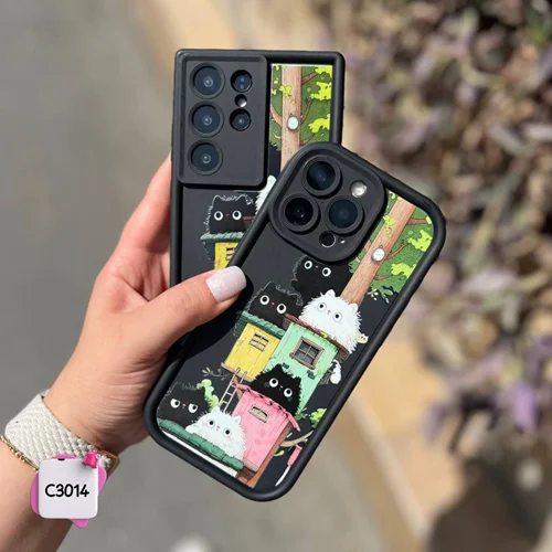 قاب گوشی سولید خانه گربه ها C3014 / آیفون سامسونگ شیائومی