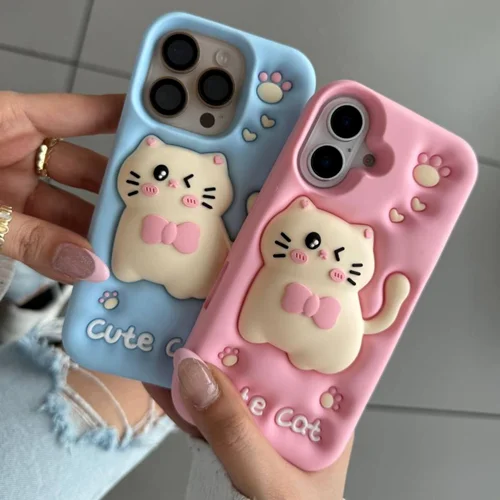 قاب گوشی سیلیکونی کیوت کت Cute cat / آیفون