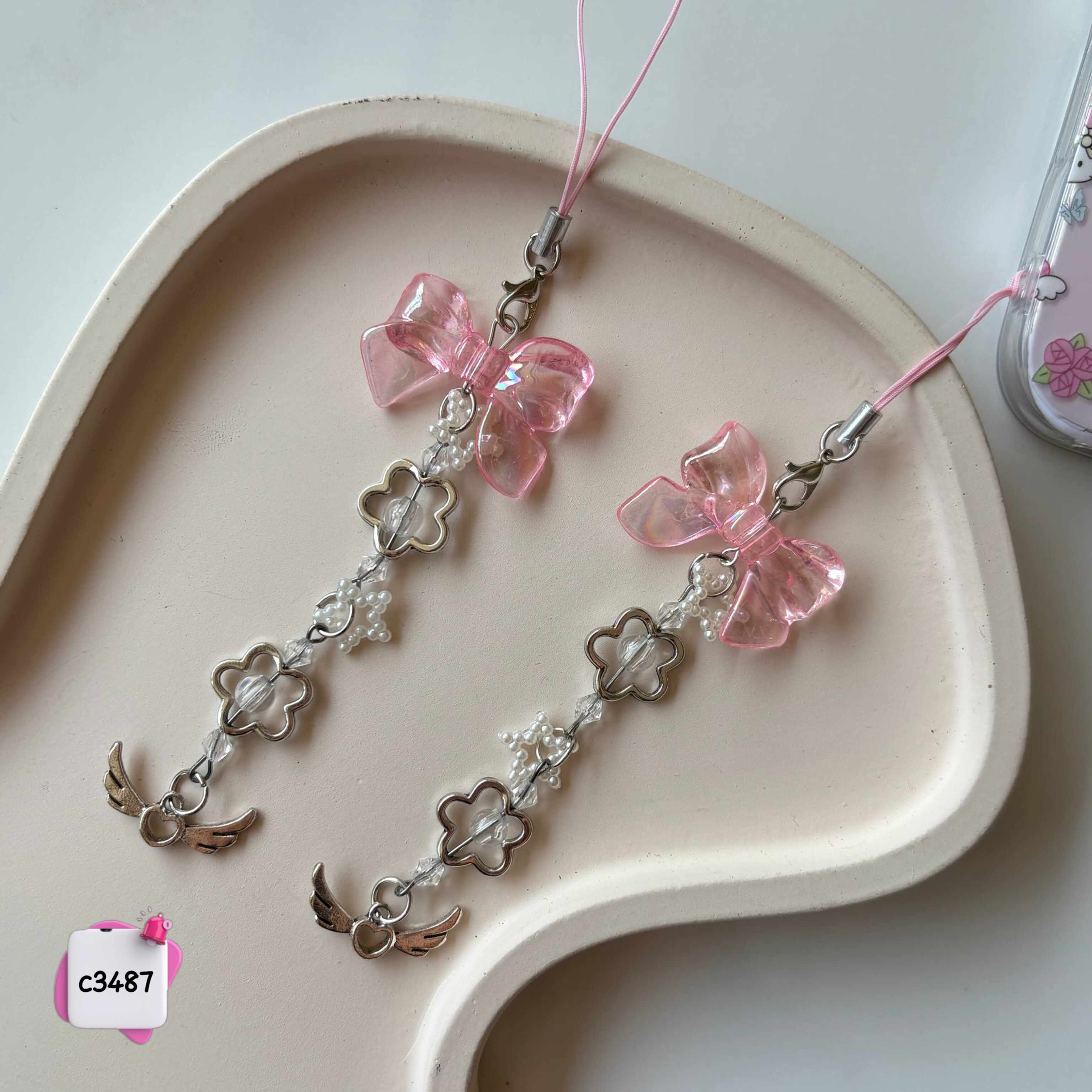 بند و آویز گوشی غنچه رز کد c3487