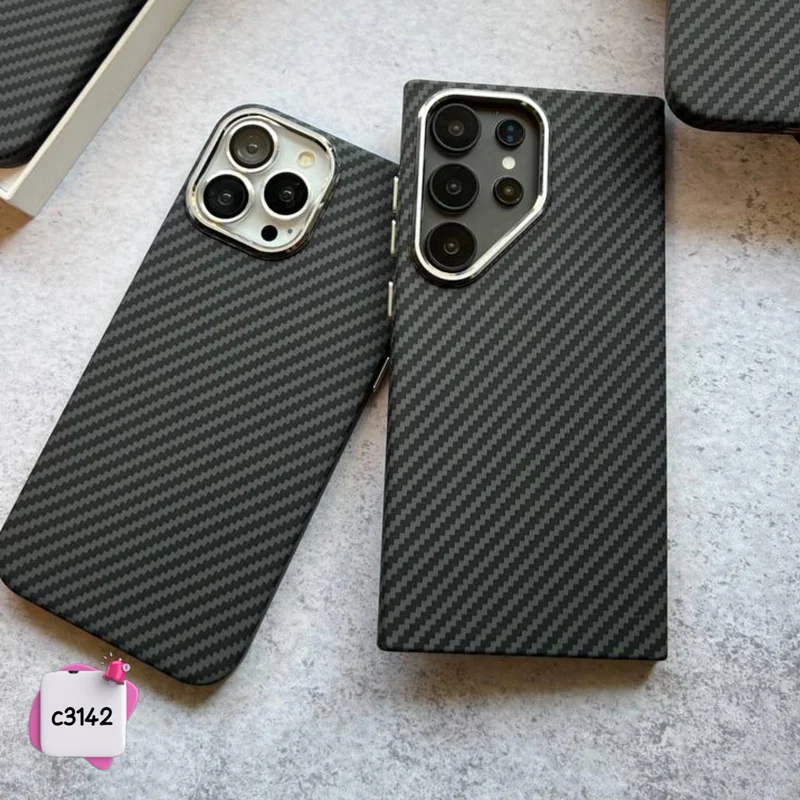 قاب گوشی مگ سیف کربن + پک محافظ لنز رینگی C3142 / ایفون سامسونگ