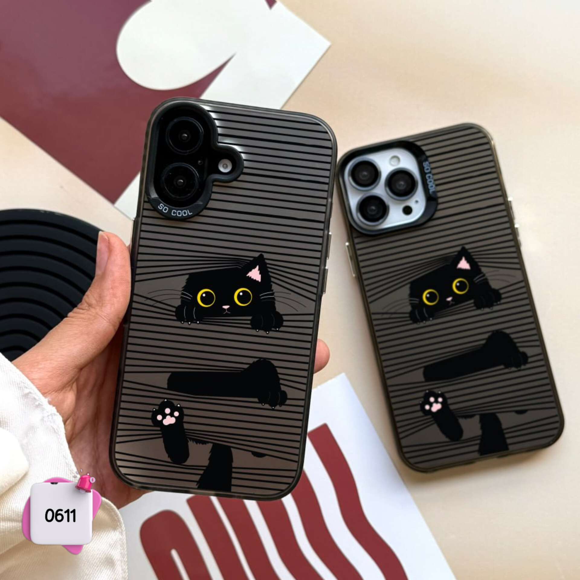 قاب گوشی سفارشی گربه سیاه Blacky سوکول Socool کد 0611 / آیفون سامسونگ شیائومی