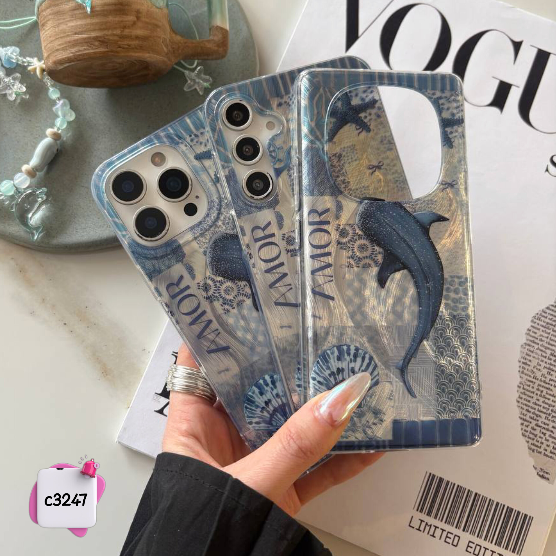 قاب گوشی نهنگ براش Amore کد c3247 (بدون آویز) / سامسونگ شیائومی