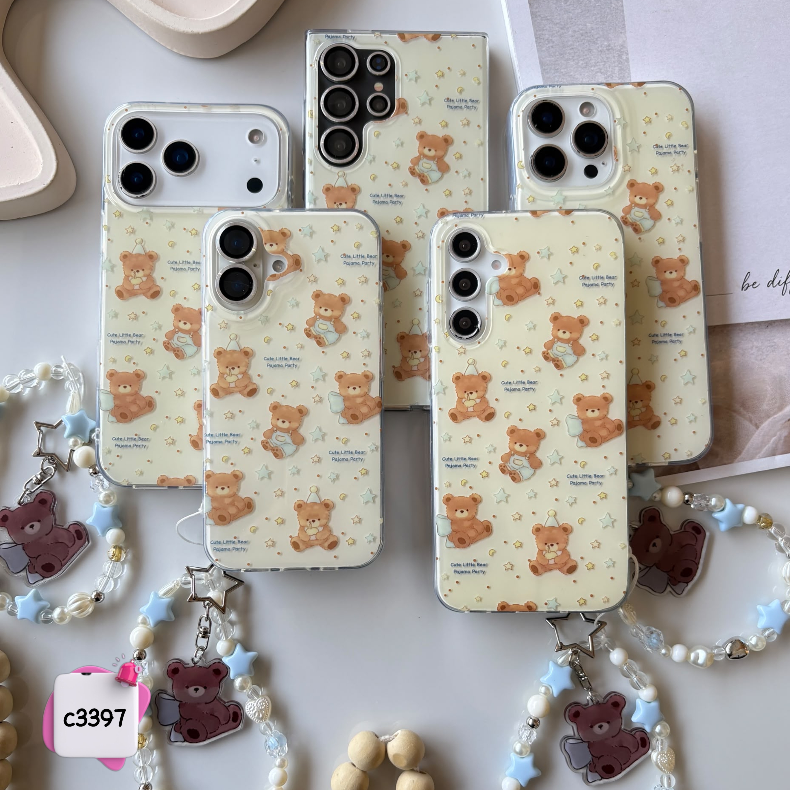 قاب گوشی خرس لباس آبی کد c3397 / سامسونگ شیائومی