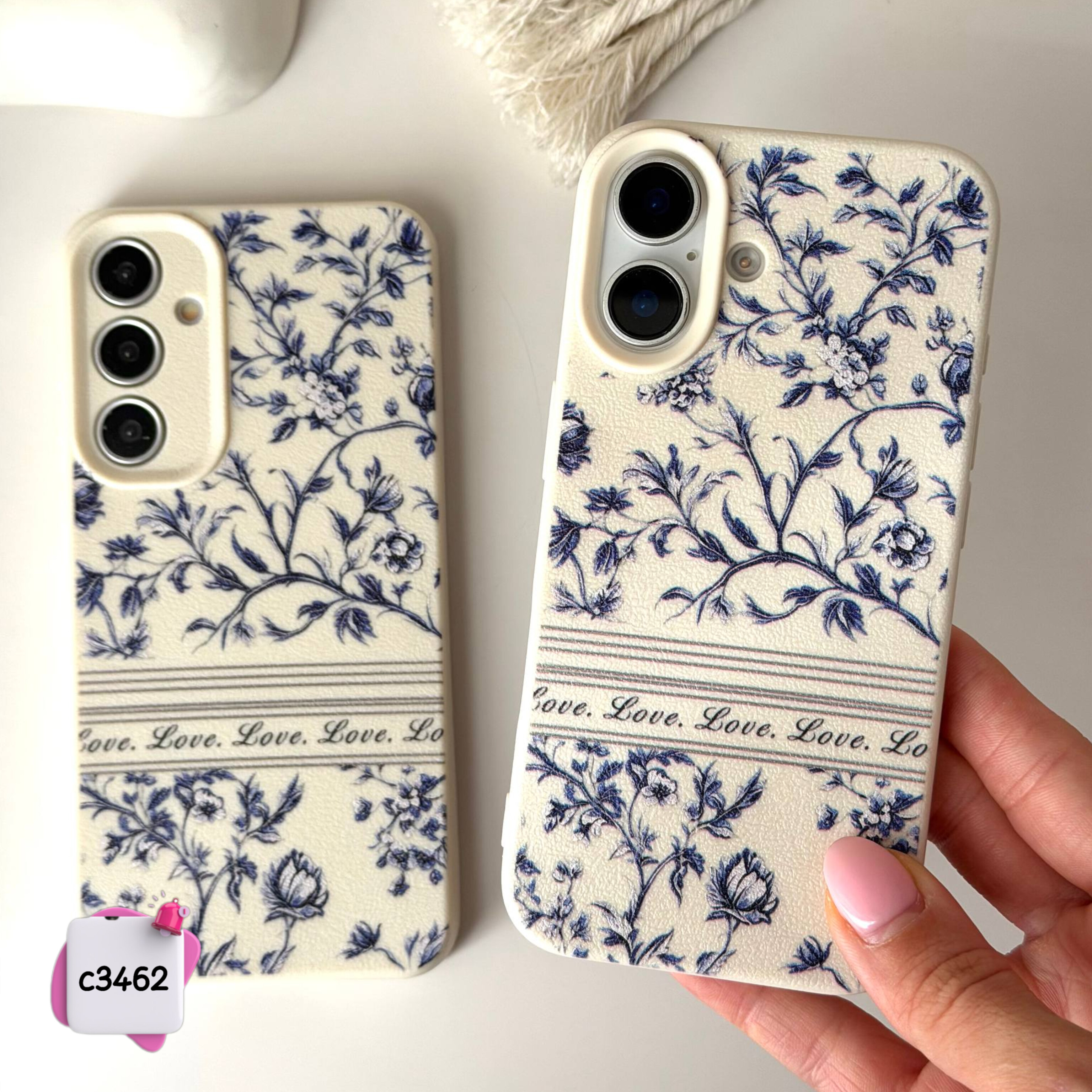 قاب گوشی گل آبی کد c3462 / ایفون سامسونگ شیائومی