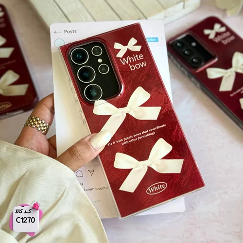 قاب گوشی چری پاپیون سفید white bow کد C3119 / سامسونگ شیائومی
