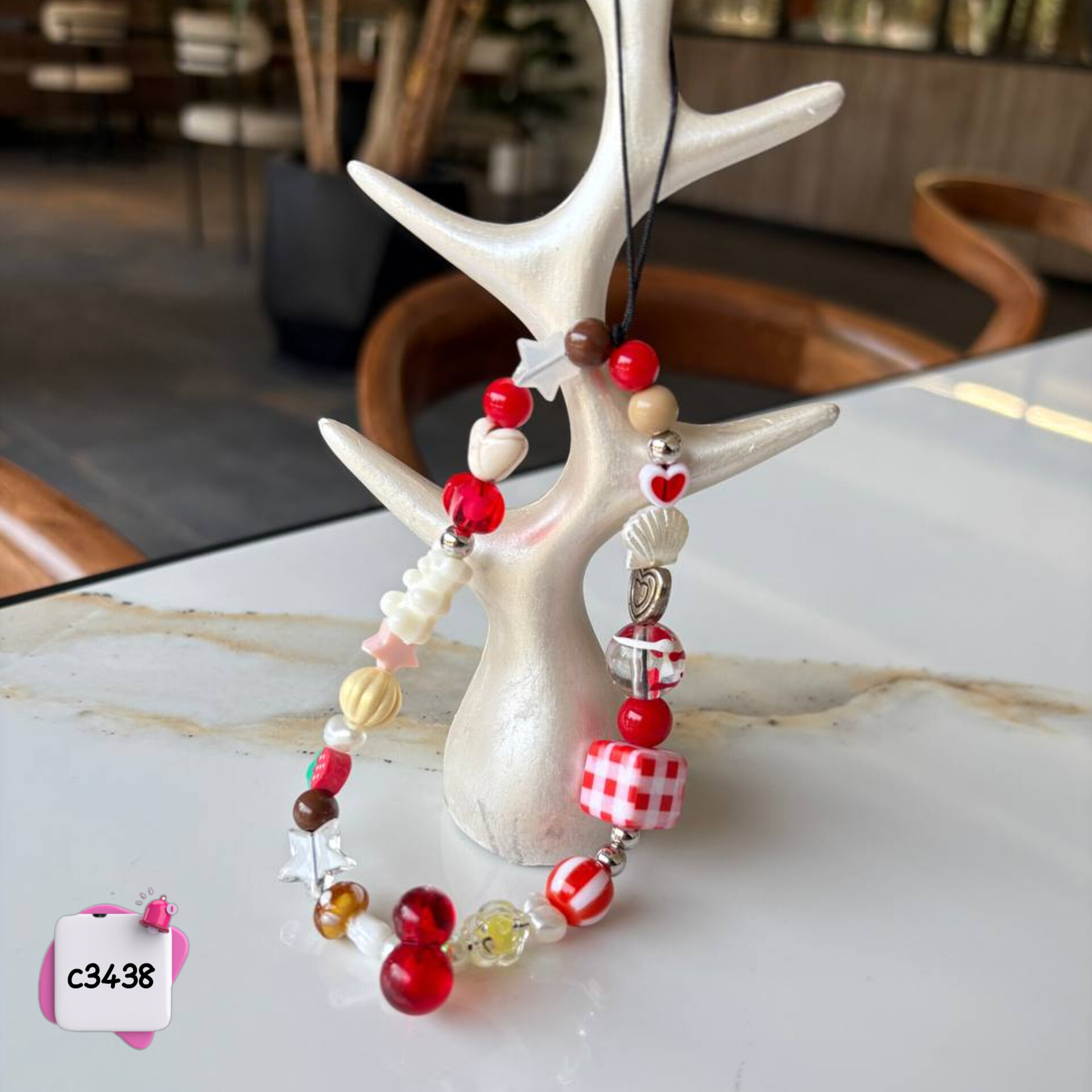 بند و آویز گوشی طرح وایت چری کد c3438