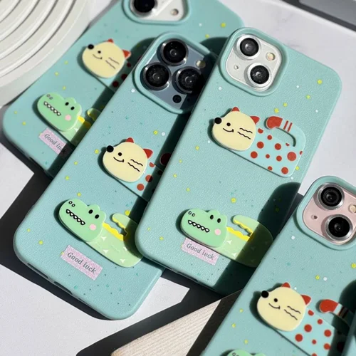 قاب گوشی گربه و سوسمار کیوت Cute Cat & Aligator / آیفون