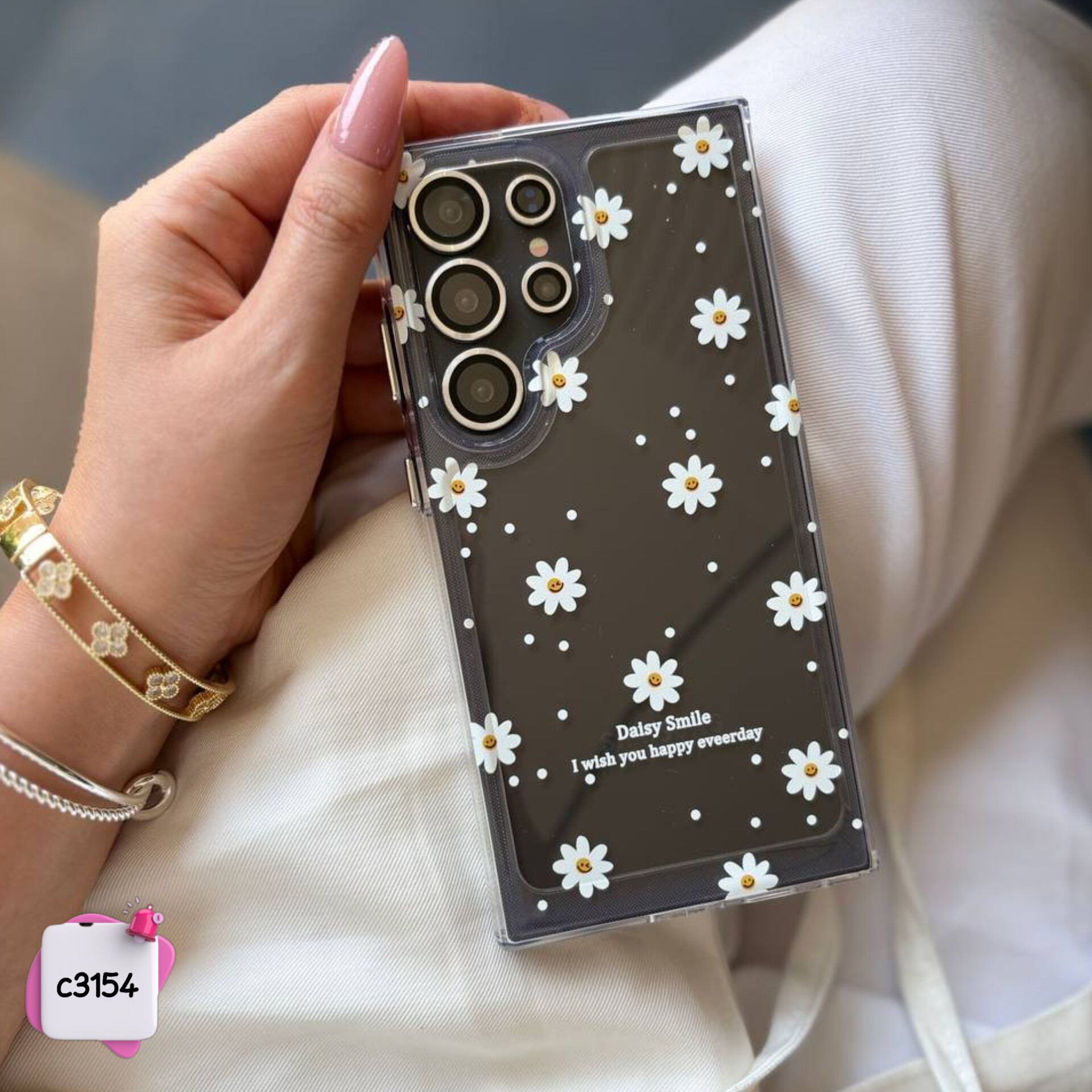 قاب گوشی گل بابونه شفاف c3154 / سامسونگ شیائومی