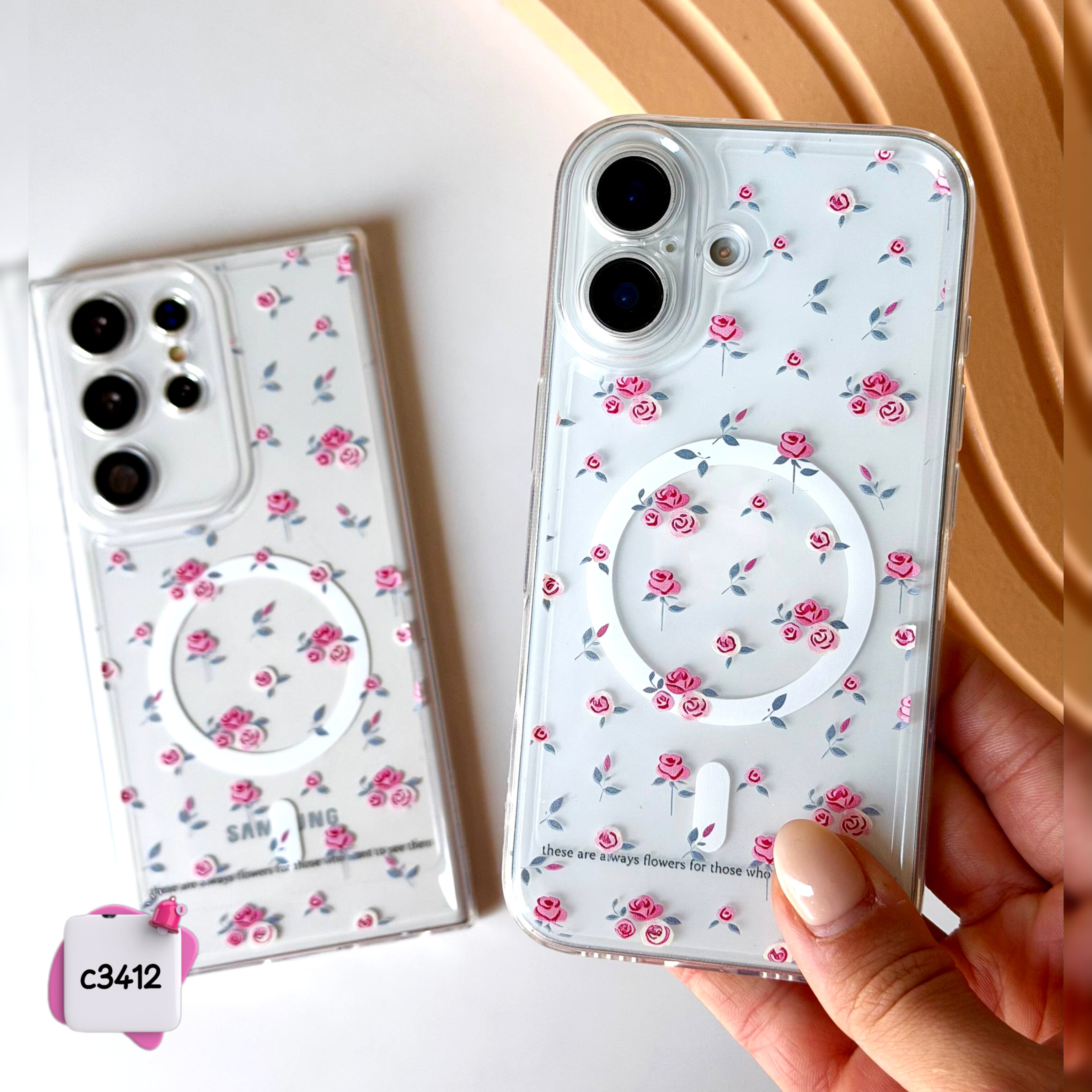 قاب گوشی گلبرگ شفاف کد c3412 / ایفون سامسونگ شیائومی