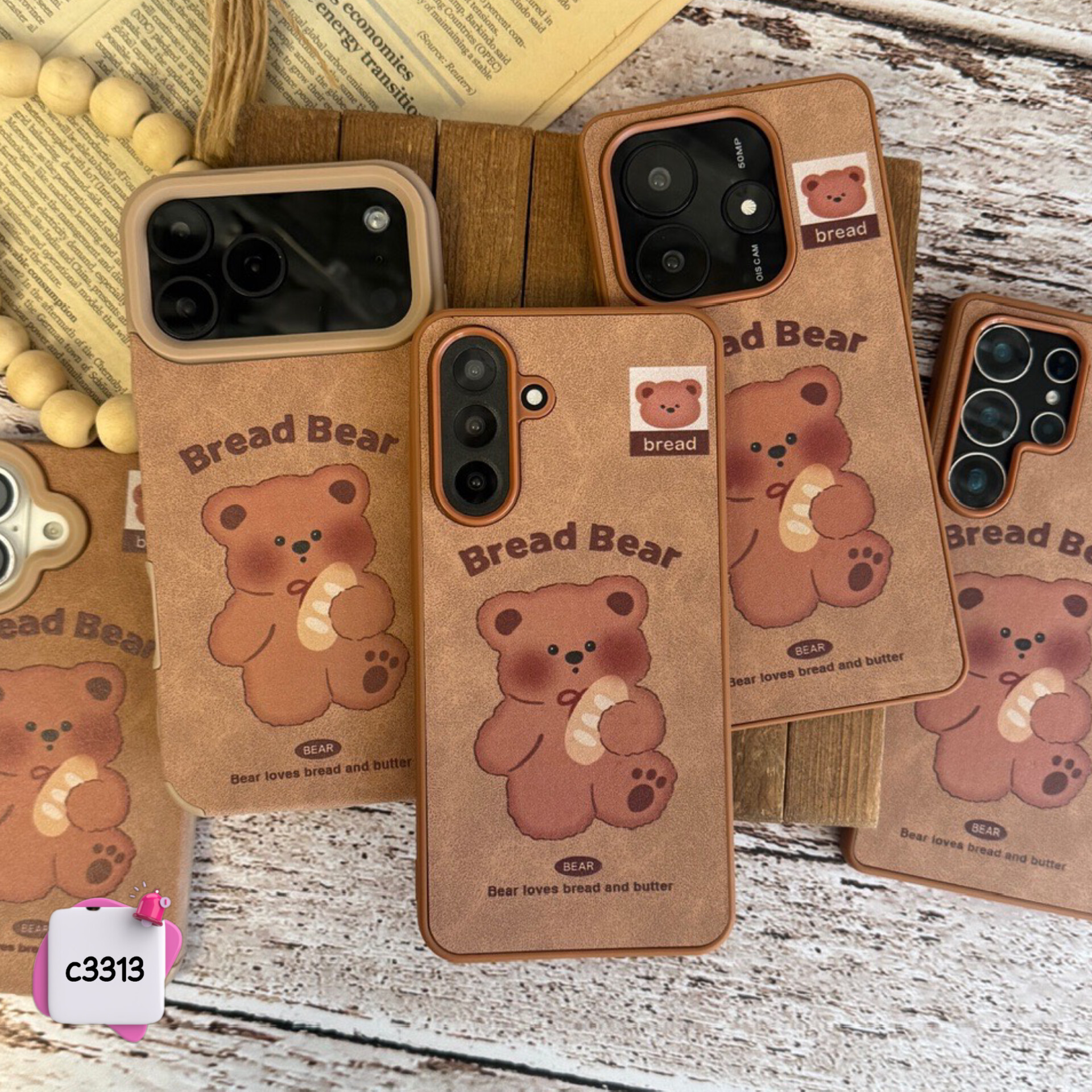 قاب گوشی خرس Bread Bear کد c3313 / ایفون سامسونگ شیائومی