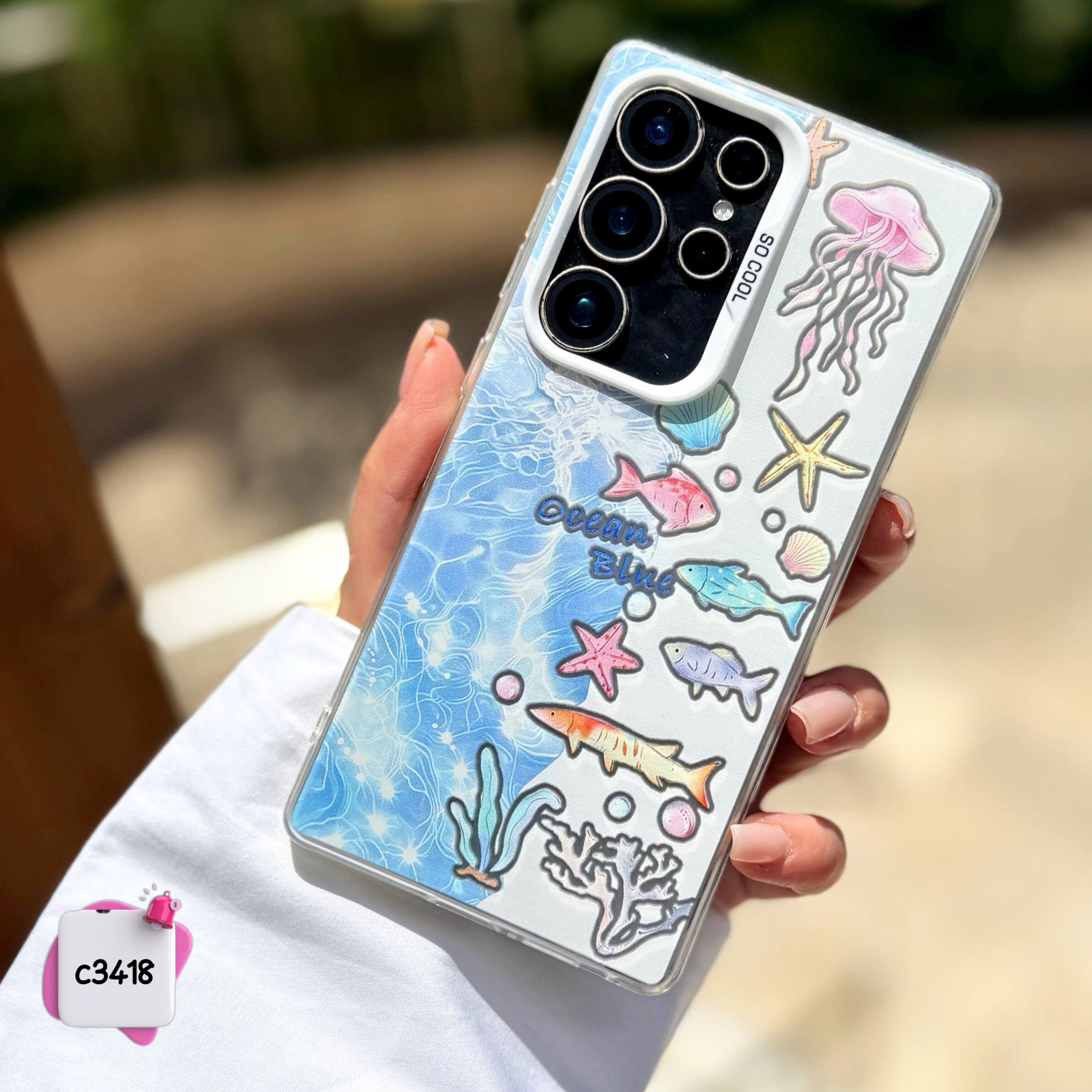 قاب گوشی نقاشی اقیانوس کد c3418 / سامسونگ شیائومی