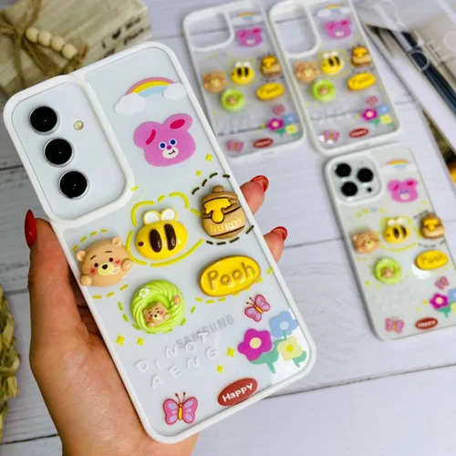 قاب گوشی شفاف عروسکی طرح برجسته POOH /آیفون سامسونگ شیائومی