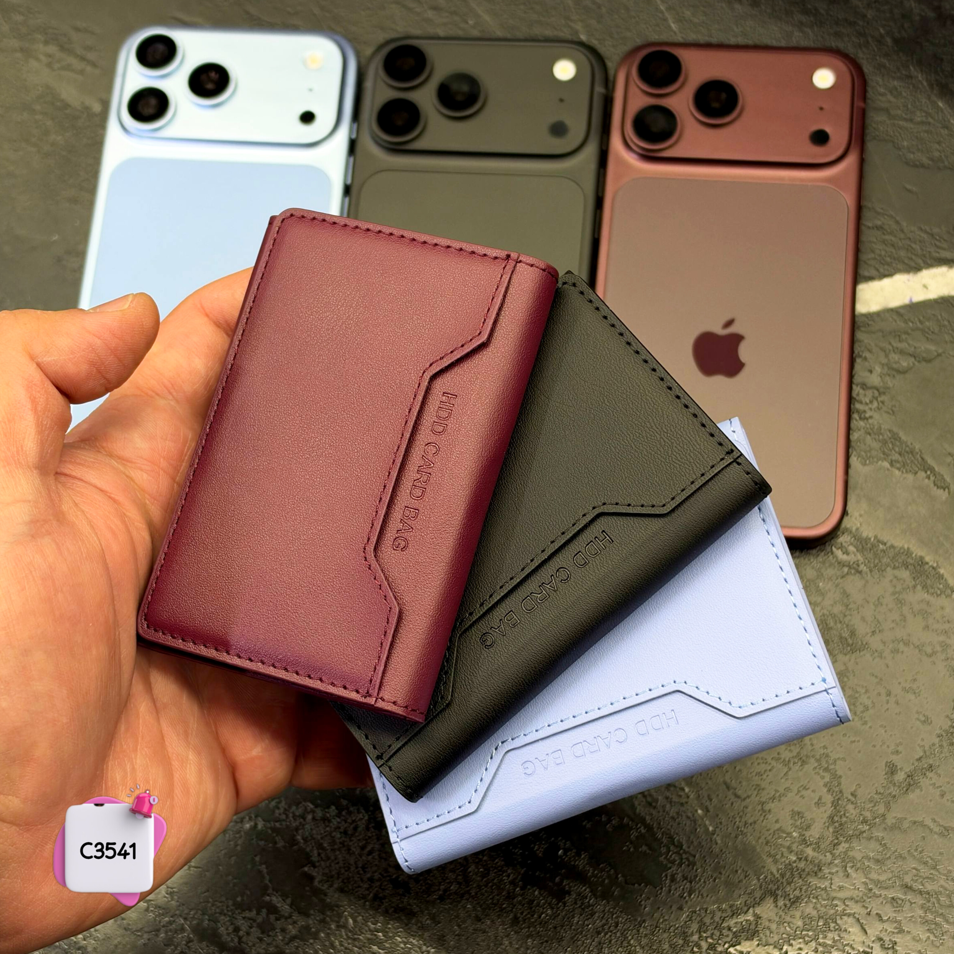 ولت جاکارتی مگ سیف (8 جای کارت) + حلقه مگنت برای گوشی های فاقد مگ سیف HDD Wallet کد c3541