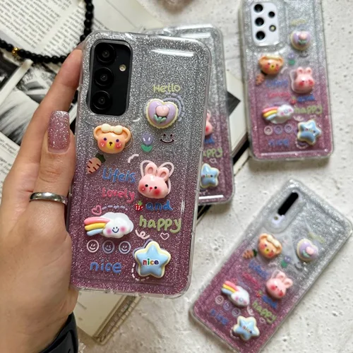 قاب گوشی عروسکی برجسته happy / سامسونگ شیائومی