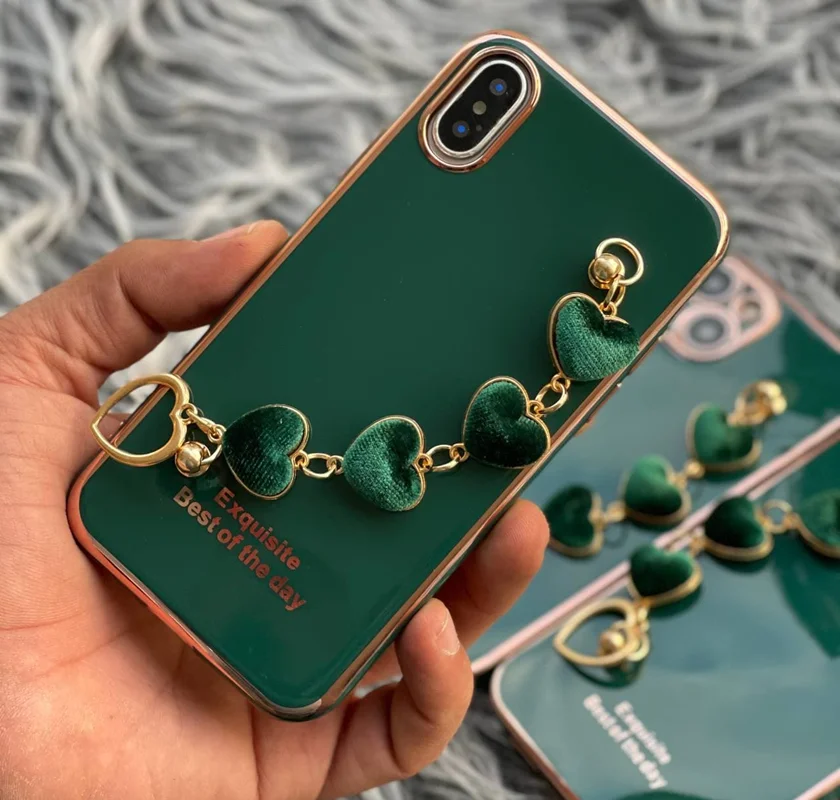 قاب آویزدار قلب مخملی