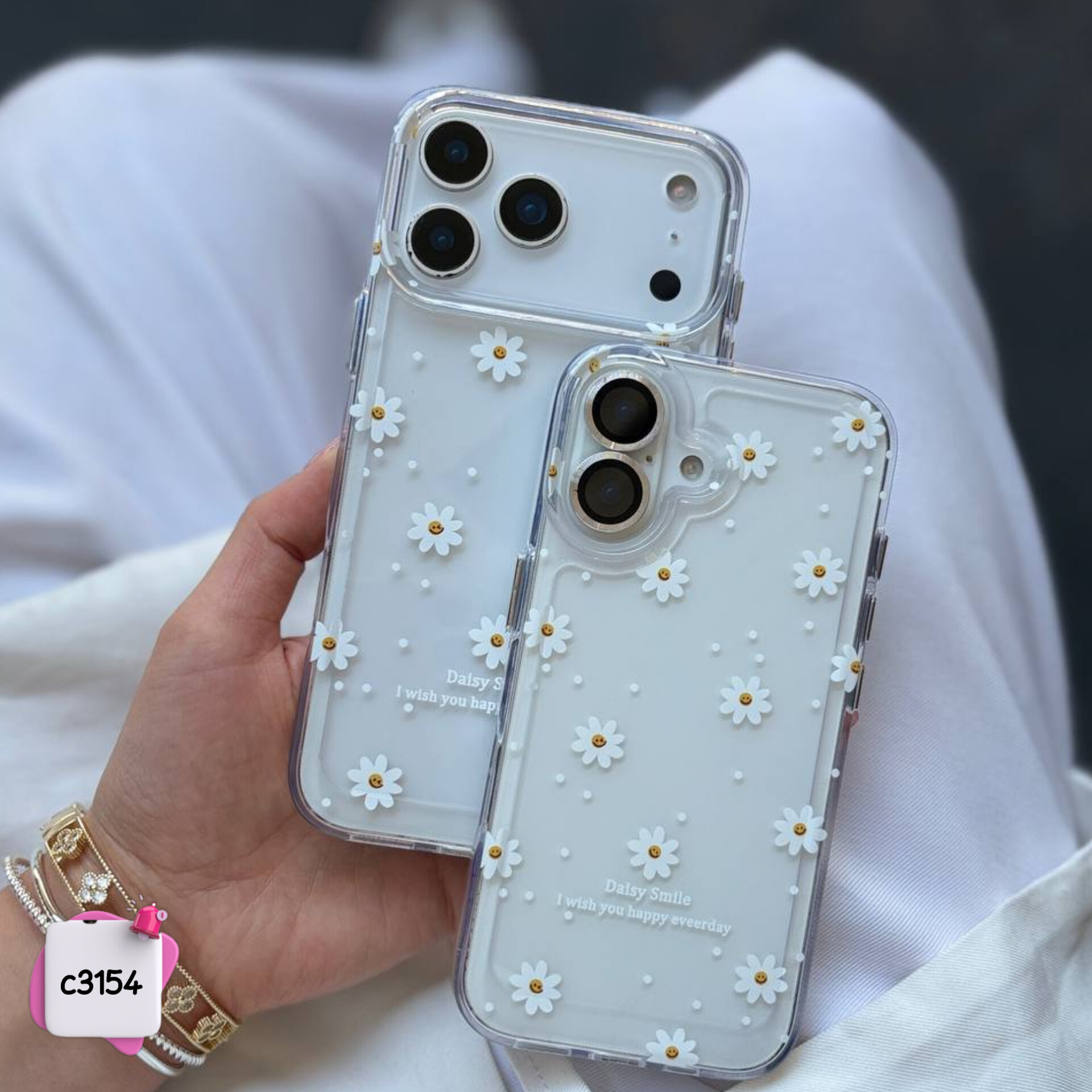 قاب گوشی گل بابونه شفاف c3154 / ایفون