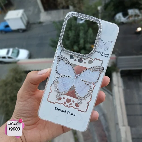 قاب تخفیفی پروانه نگین برجسته Diamond کد t9003