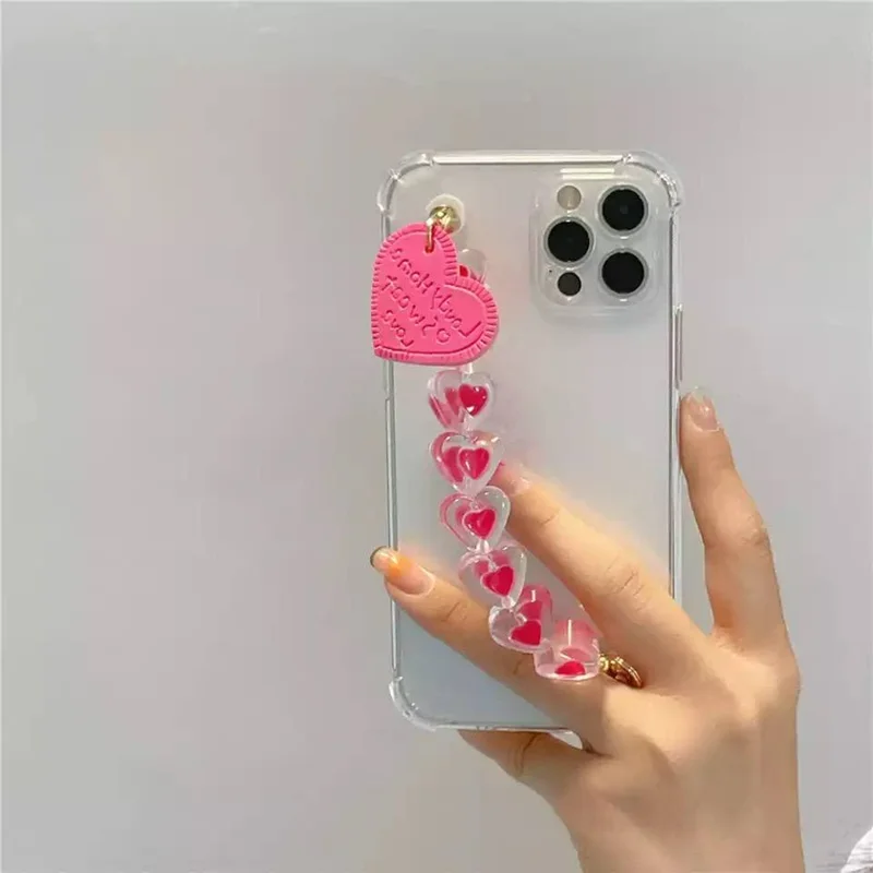 قاب شفاف آویز قلب صورتی