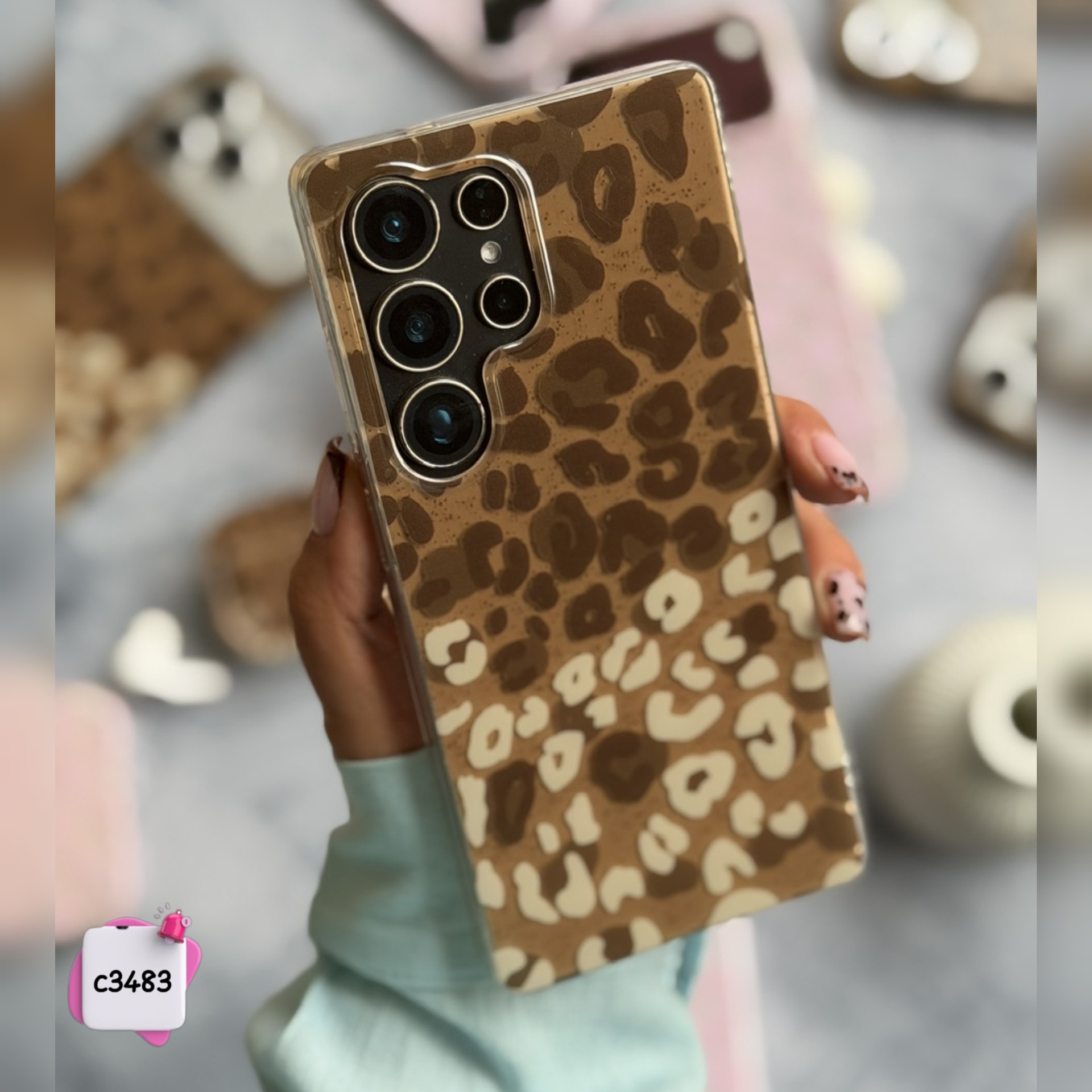 قاب گوشی پلنگی قهوه ای مینیمال کد c3483 / سامسونگ شیائومی