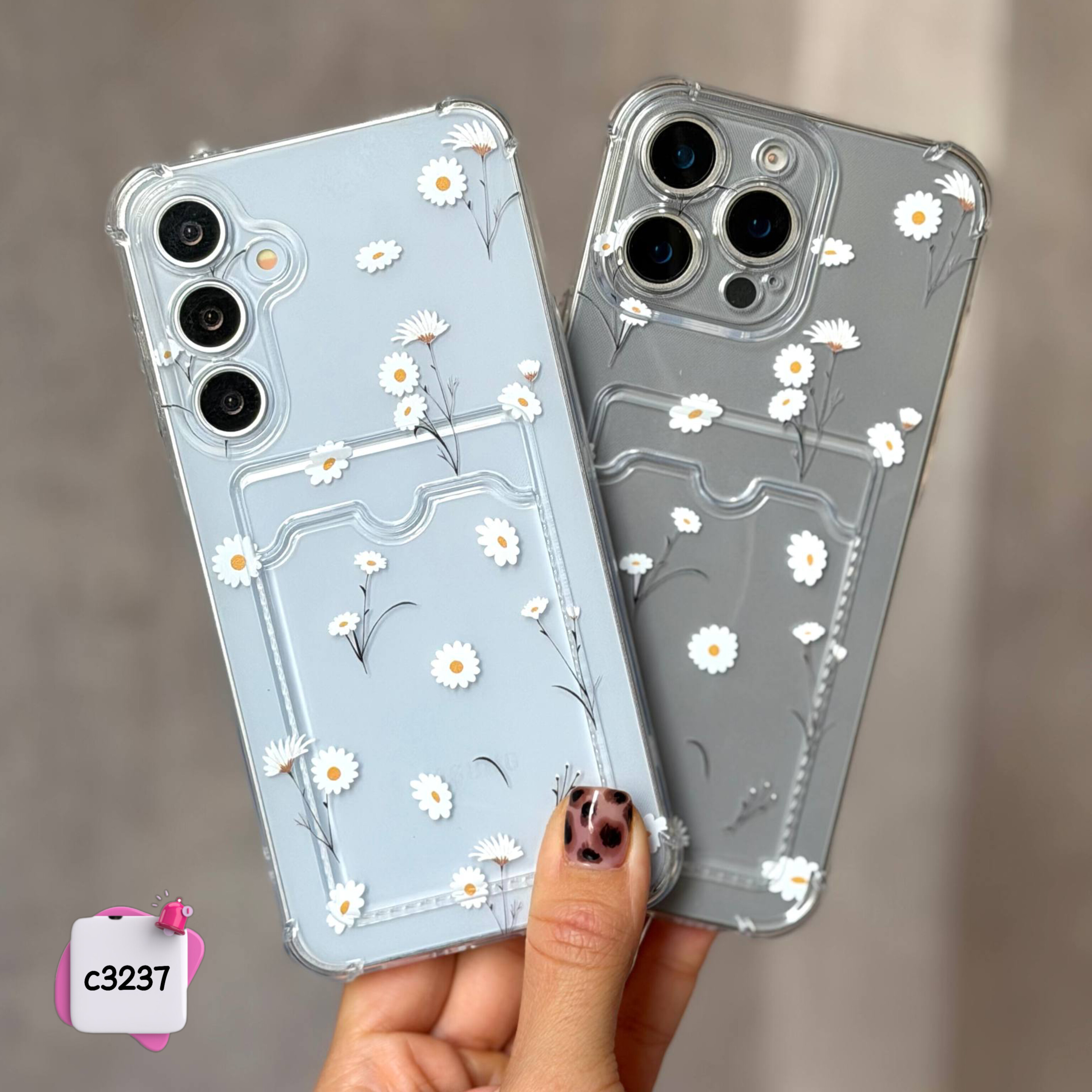 قاب گوشی جاکارتی دار بابونه c3237 / ایفون سامسونگ شیائومی