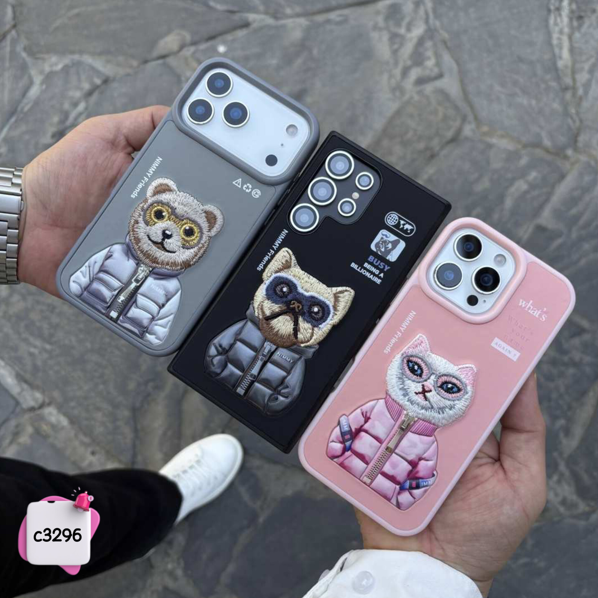 قاب گوشی نیمی گربه Nimmy کد c3296 / آیفون سامسونگ