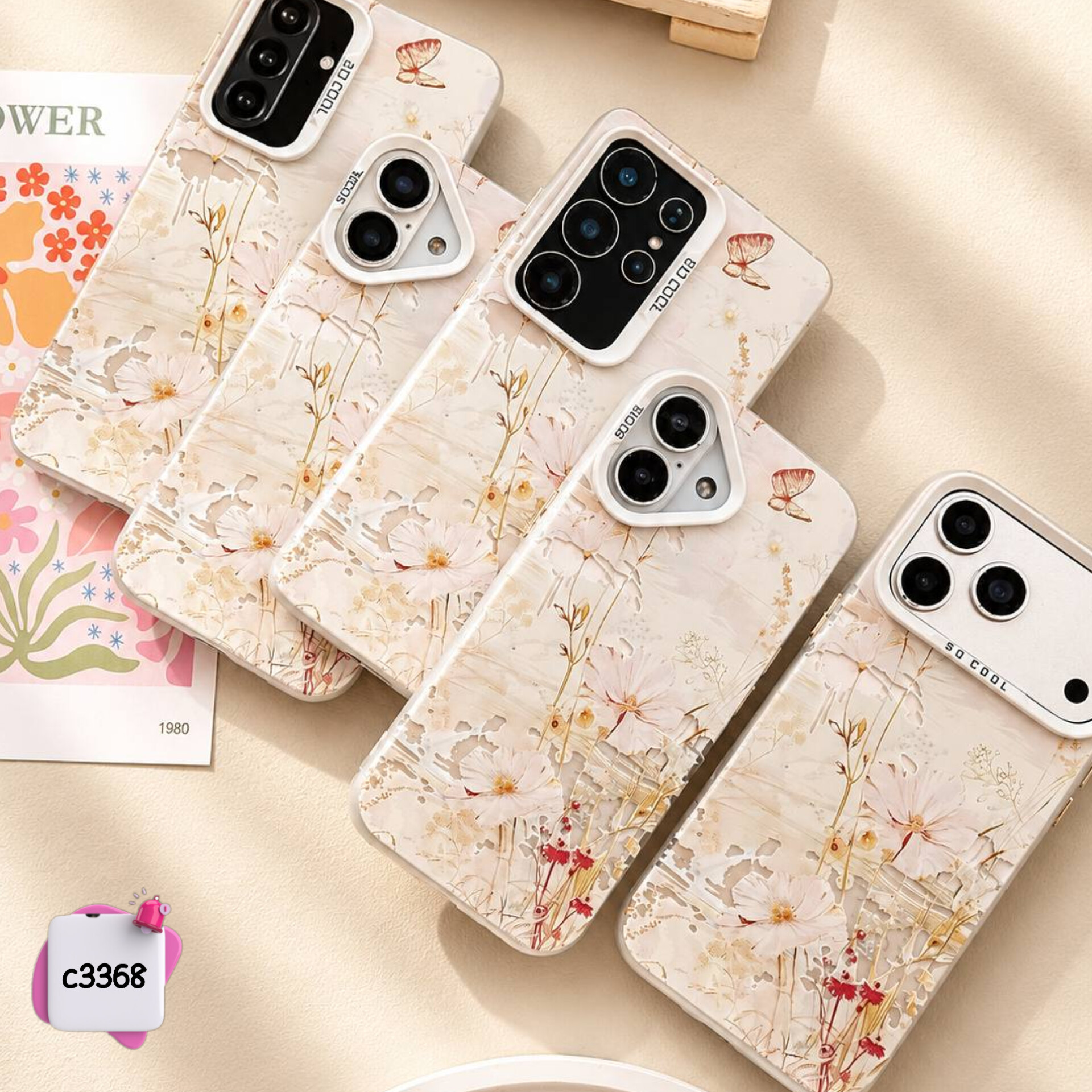 قاب گوشی پروانه Bloom سوکول Socool کد c3368 / ایفون سامسونگ شیائومی