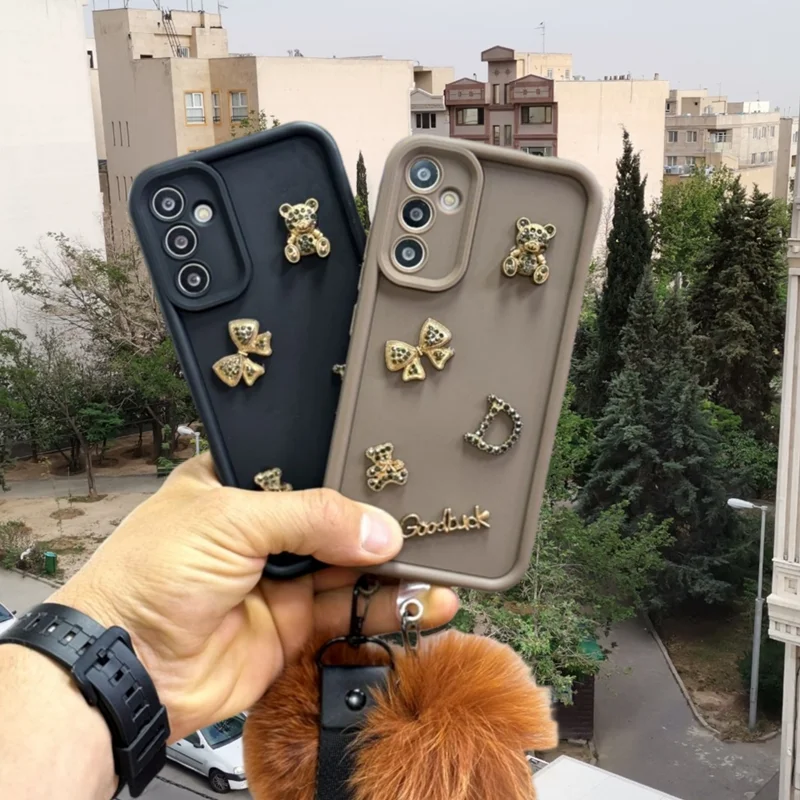 قاب سولید خرسی Goodluck + آویز /آیفون سامسونگ شیائومی