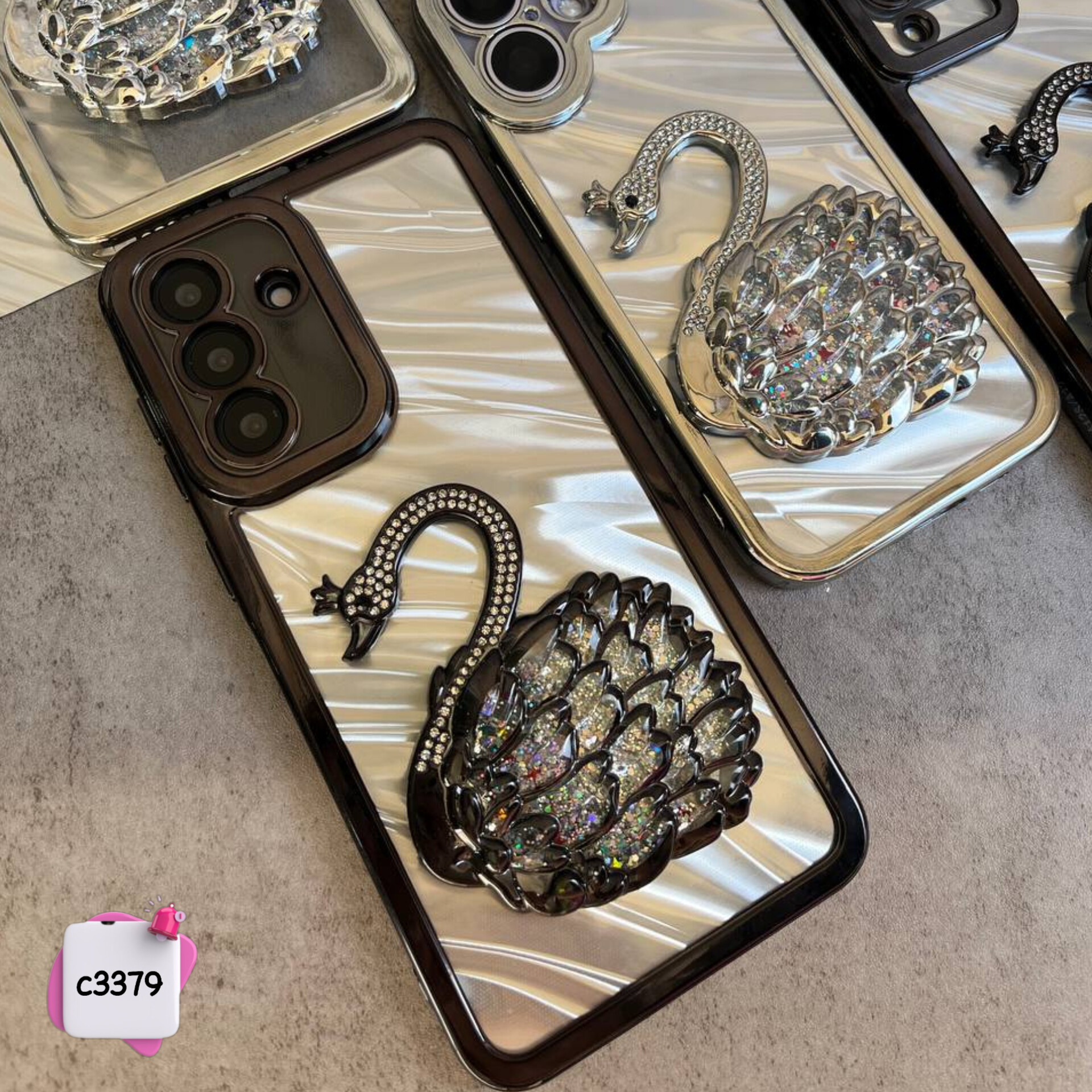 قاب گوشی قو آکواریومی کد c3379 / ایفون سامسونگ شیائومی