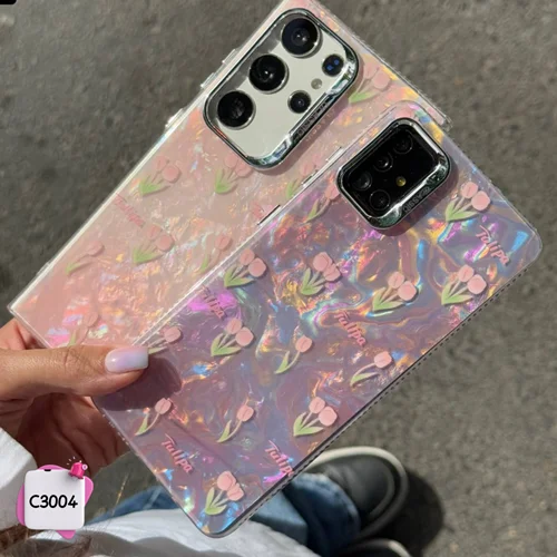 قاب گوشی لاله یخی صورتی C3004 /آیفون سامسونگ شیائومی
